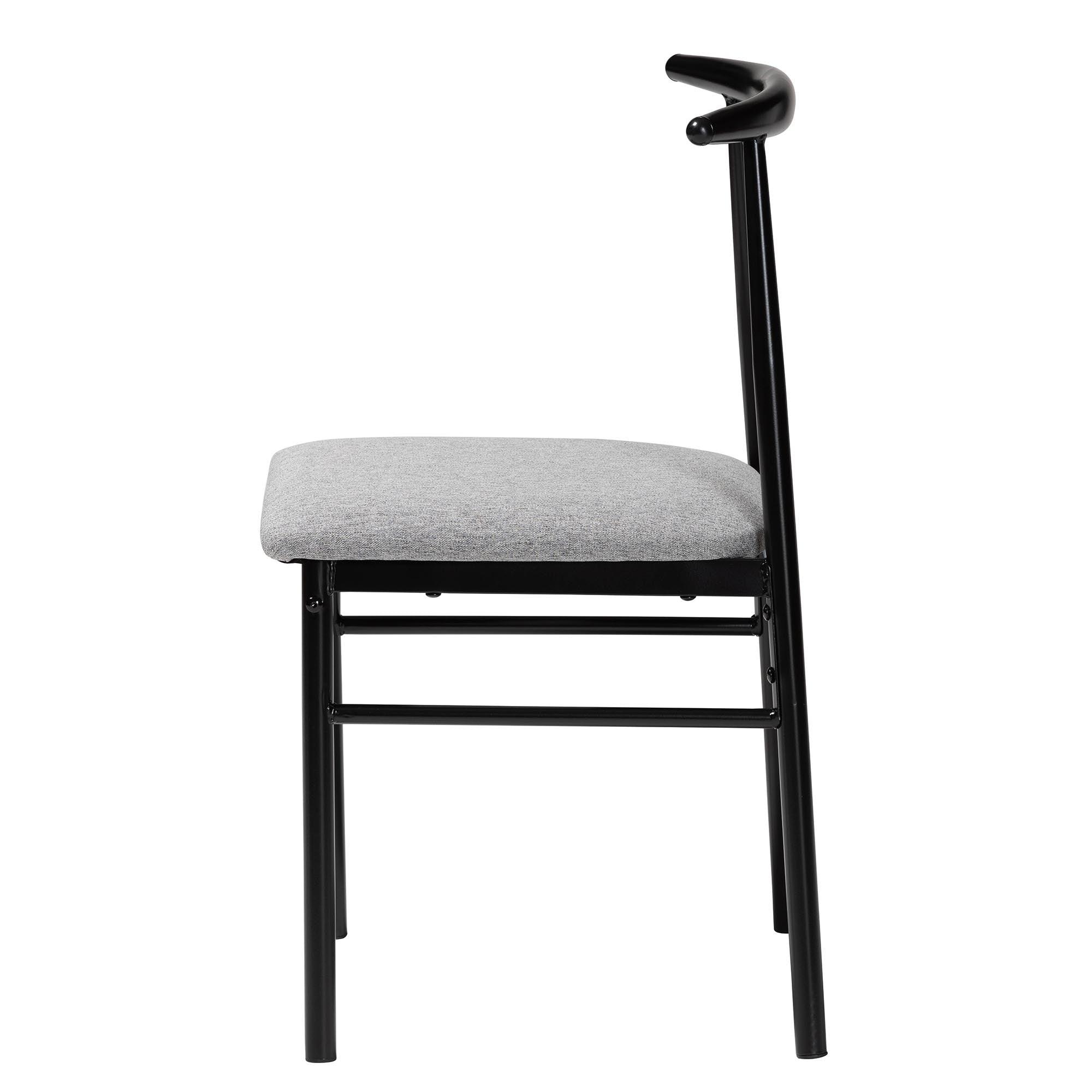 Arnold Modern Industrial Fabric and Metal Dining Chair