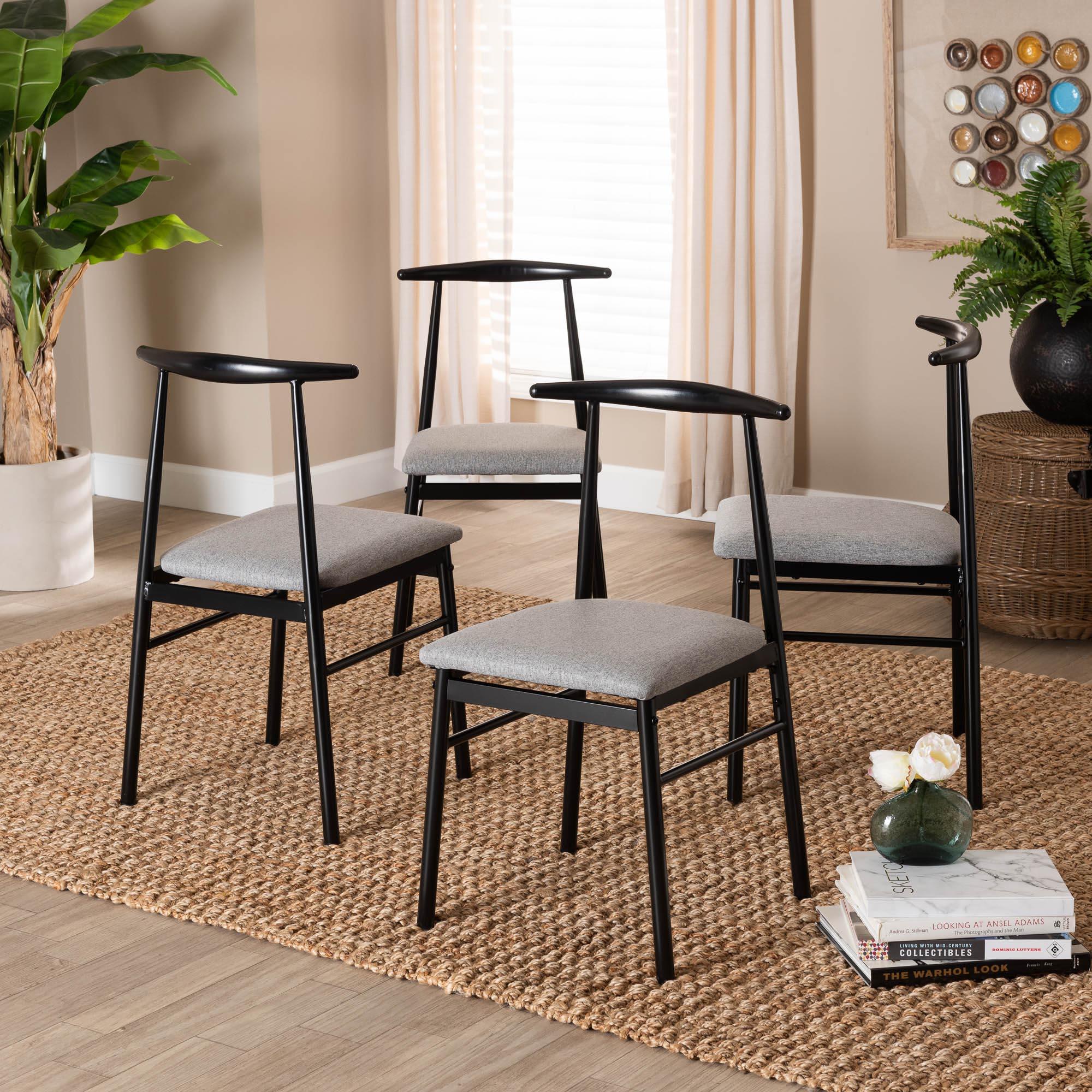 Arnold Modern Industrial Fabric and Metal Dining Chair