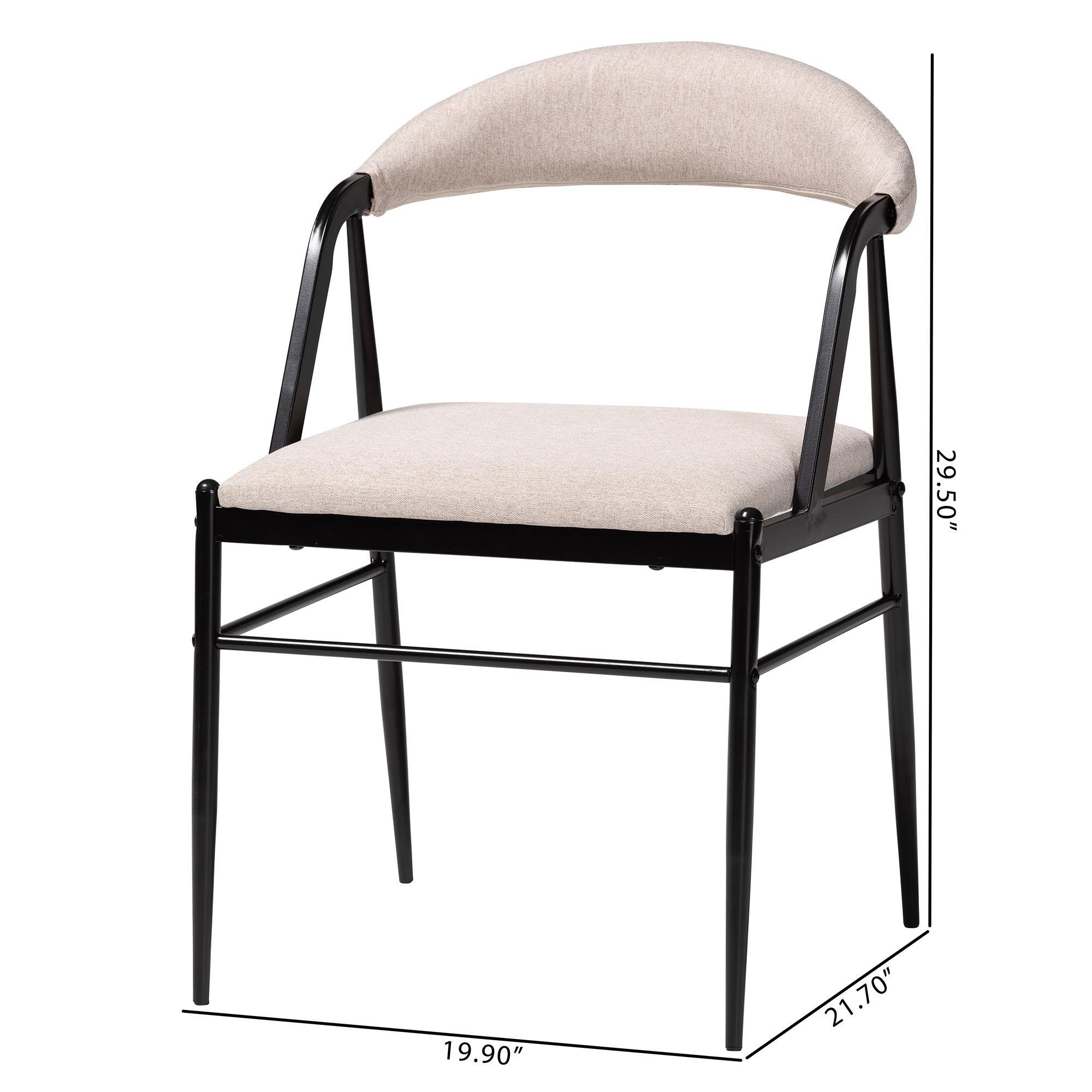 Orrin Modern Industrial Fabric and Metal Dining Chair