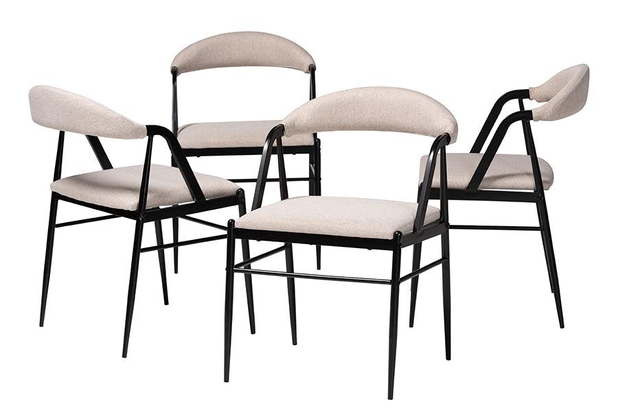 Orrin Modern Industrial Fabric and Metal Dining Chair