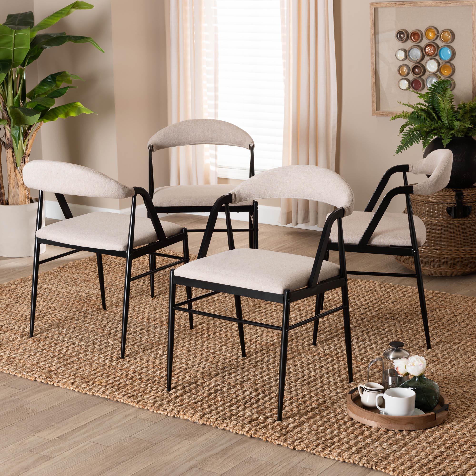 Orrin Modern Industrial Fabric and Metal Dining Chair