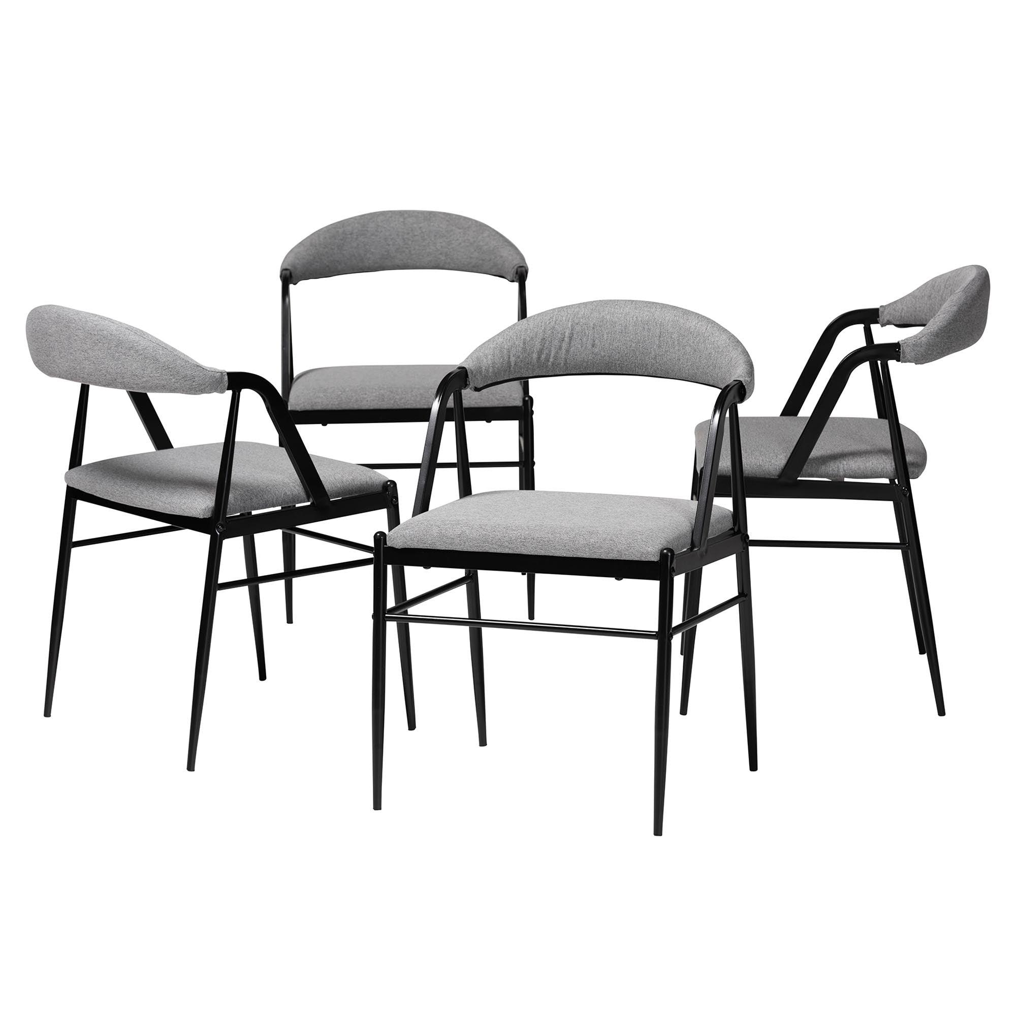 Orrin Modern Industrial Fabric and Metal Dining Chair