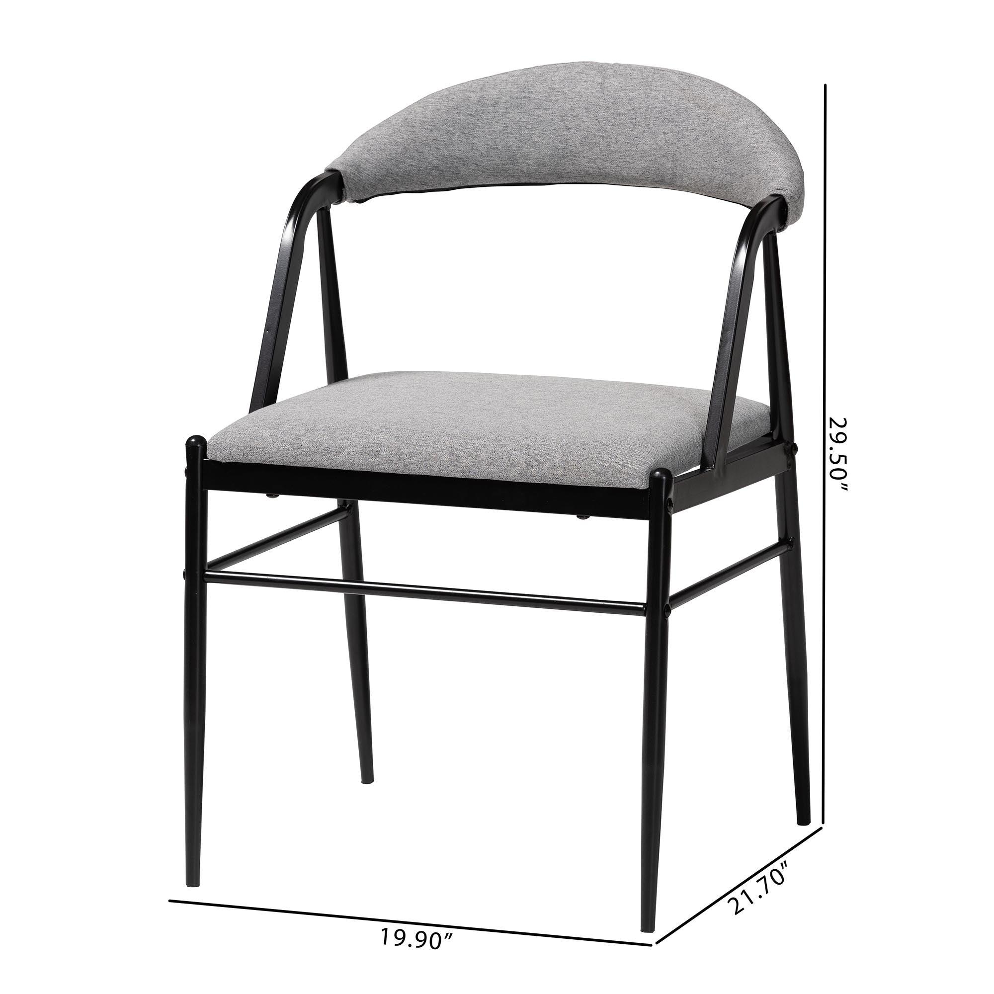 Orrin Modern Industrial Fabric and Metal Dining Chair