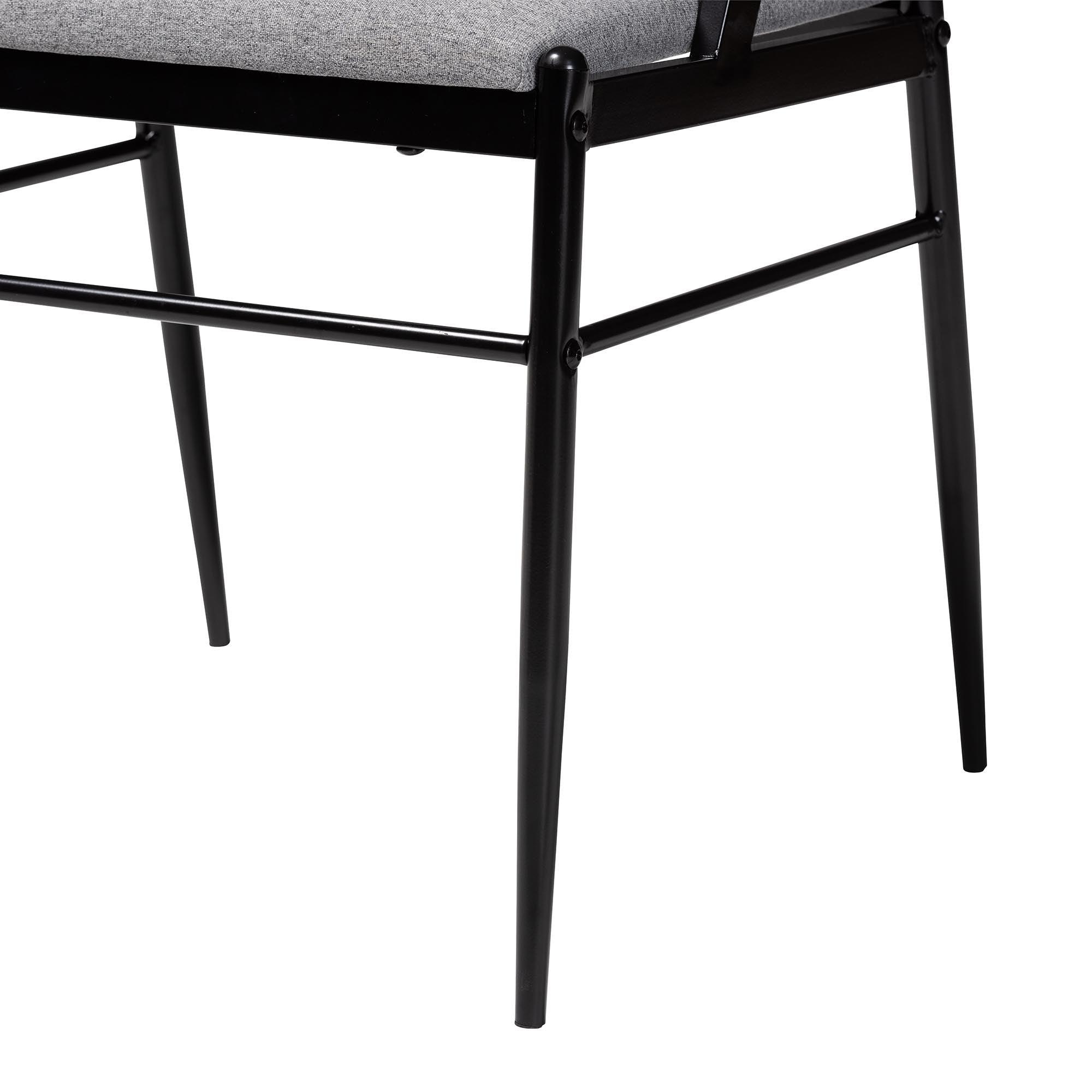 Orrin Modern Industrial Fabric and Metal Dining Set