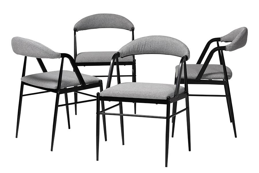 Orrin Modern Industrial Fabric and Metal Dining Chair