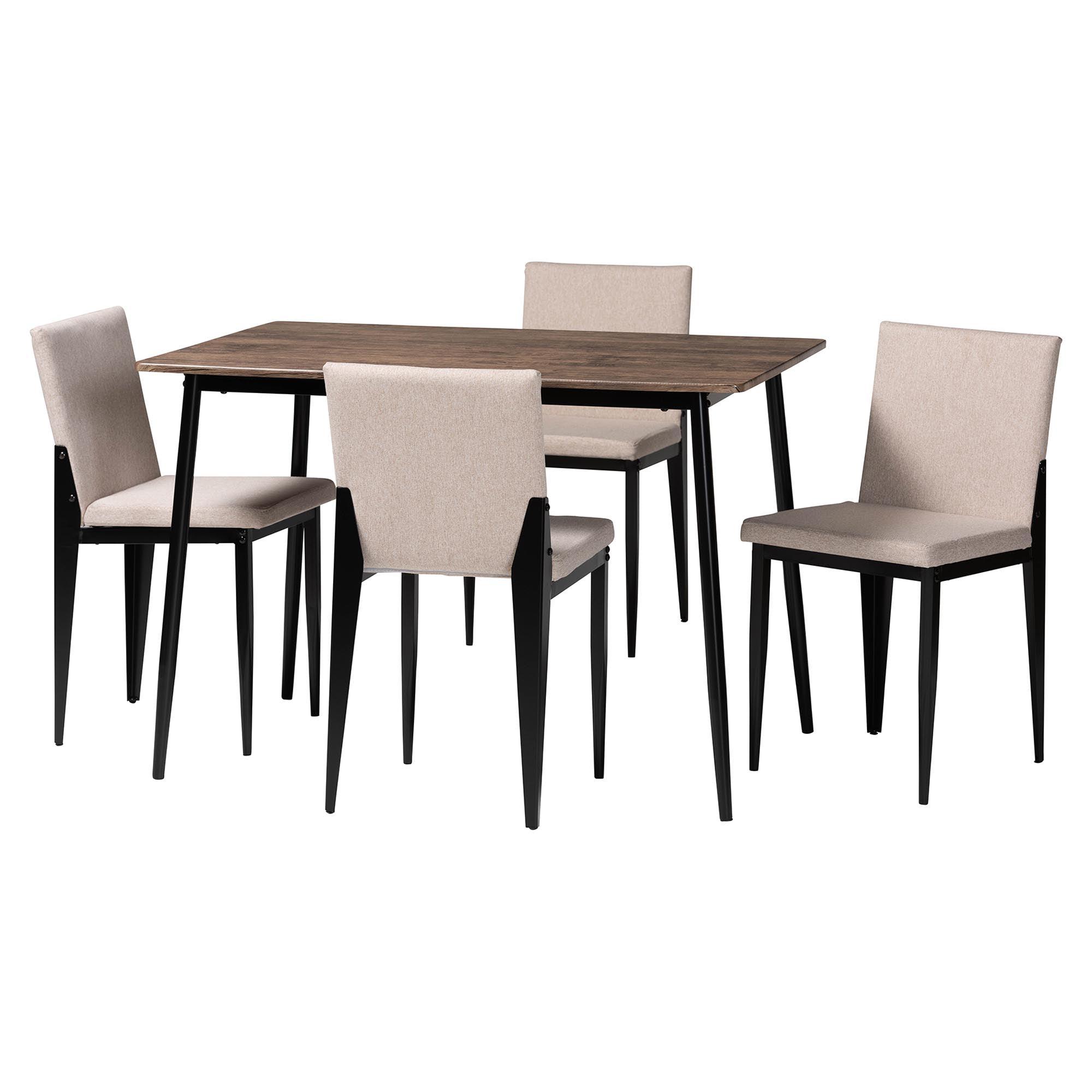 Bishop Industrial Fabric and Metal Dining Set