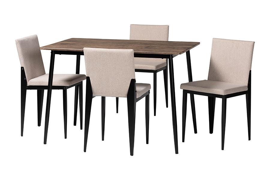 Bishop Industrial Fabric and Metal Dining Set