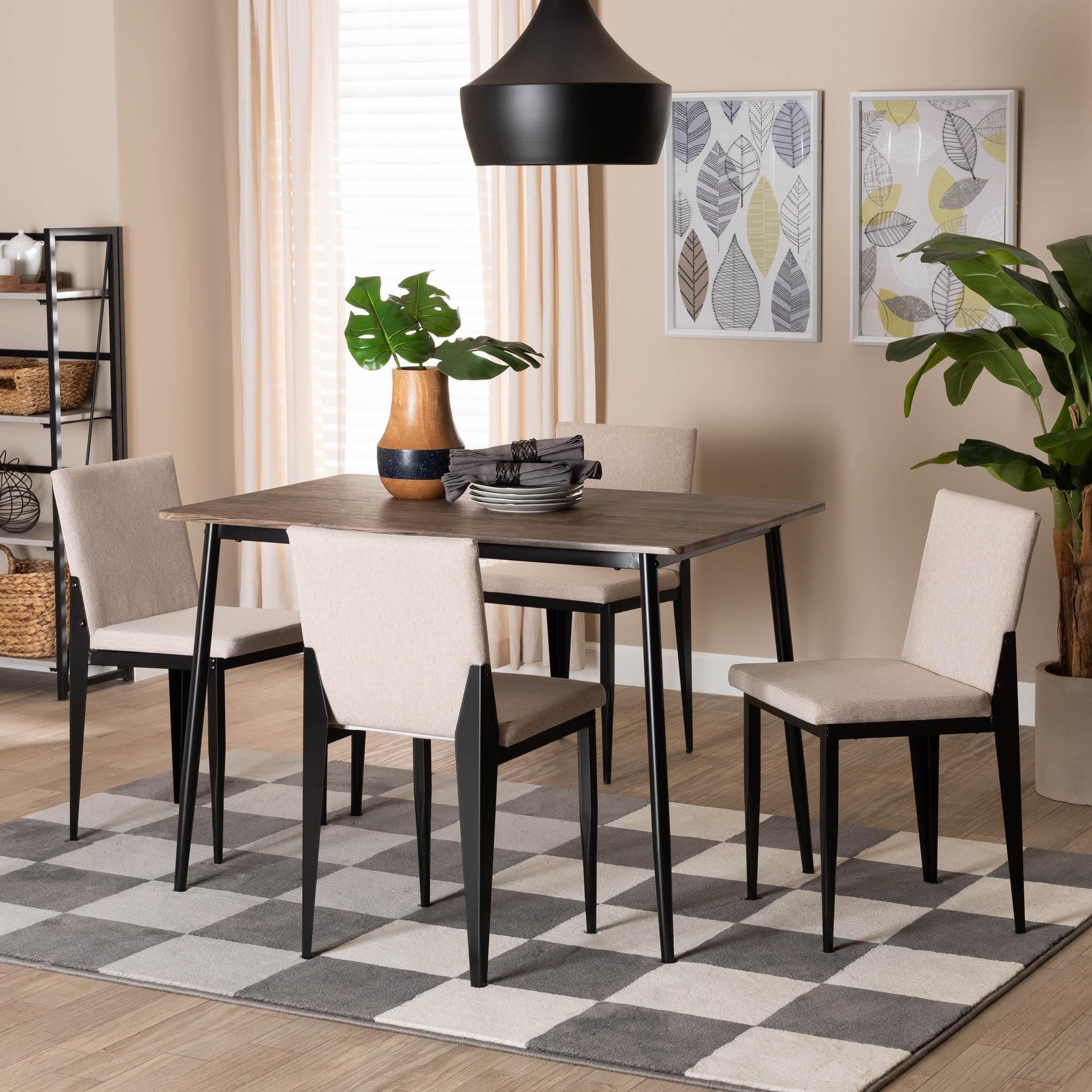 Bishop Industrial Fabric and Metal Dining Set