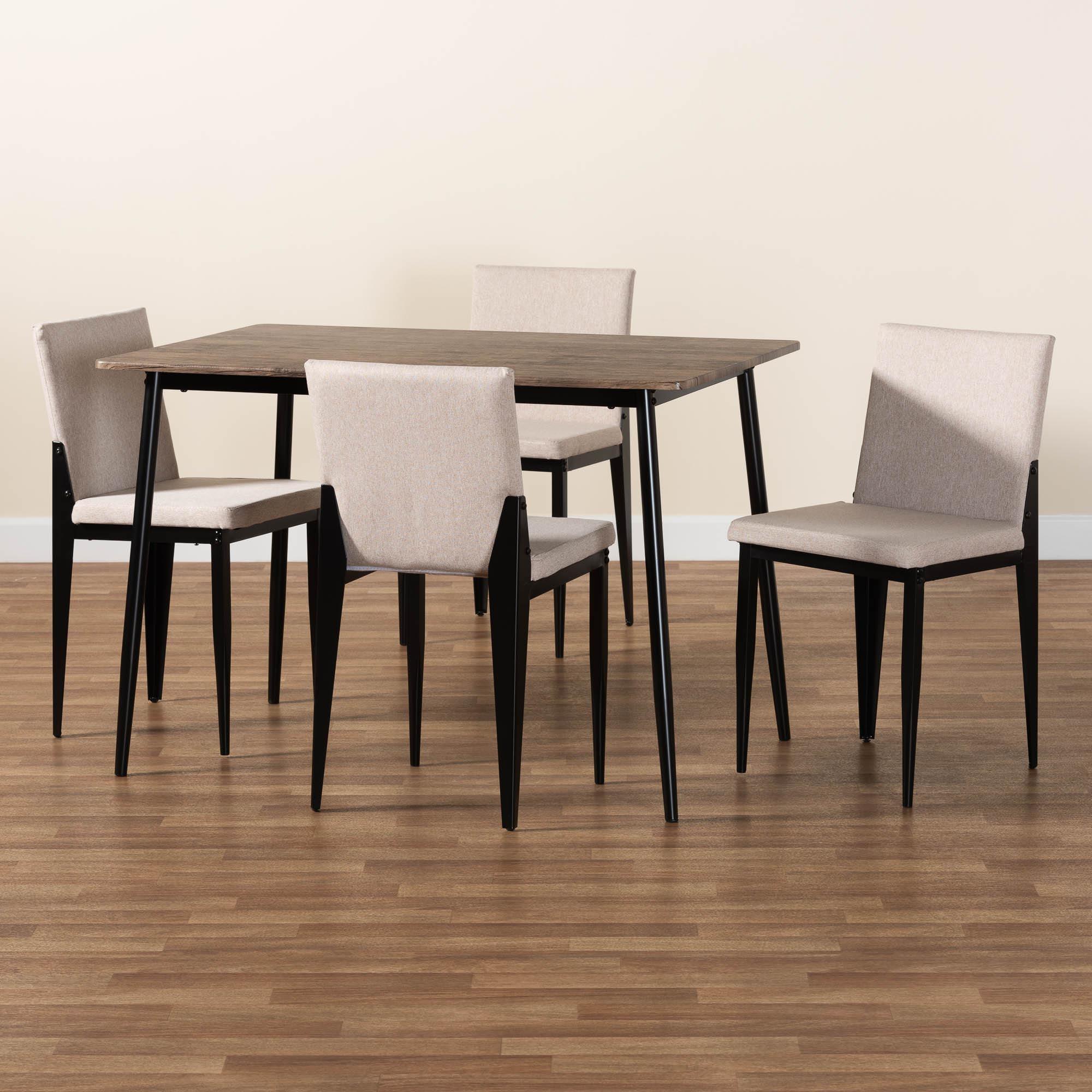 Bishop Industrial Fabric and Metal Dining Set