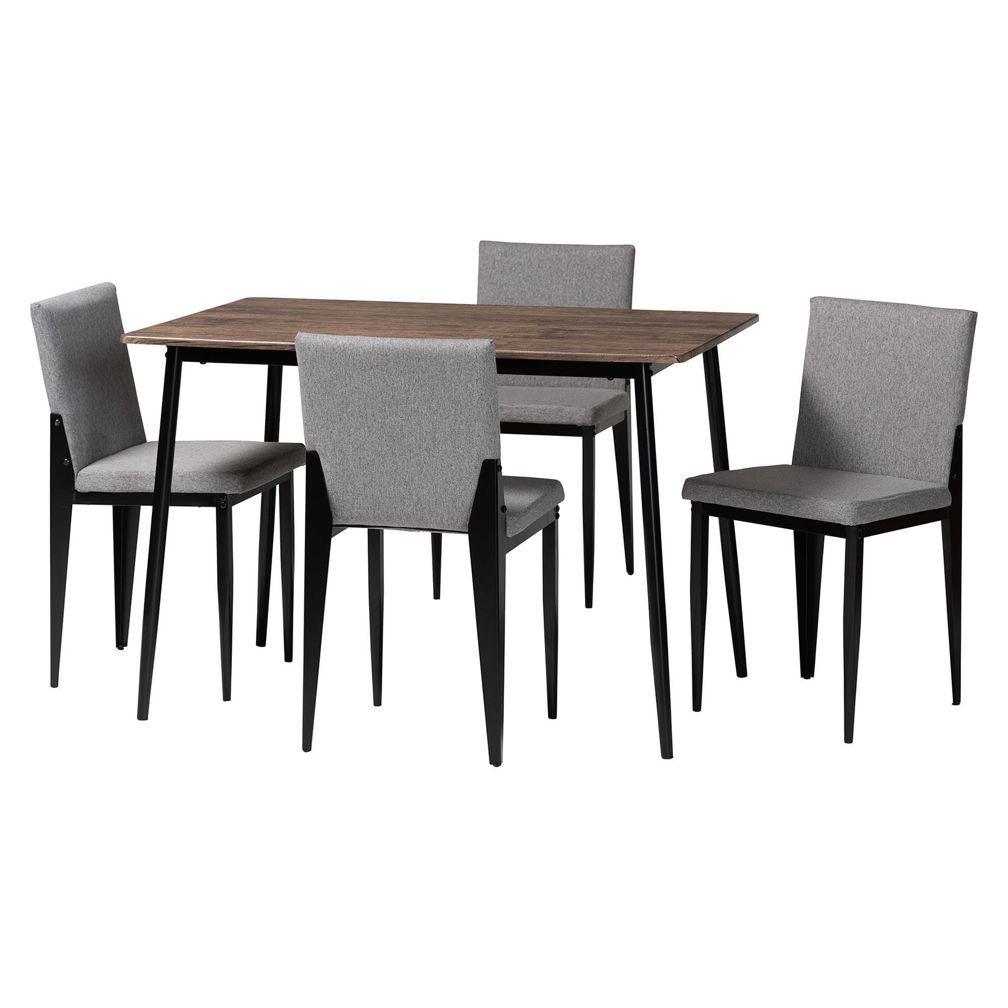 Bishop Industrial Fabric and Metal Dining Set