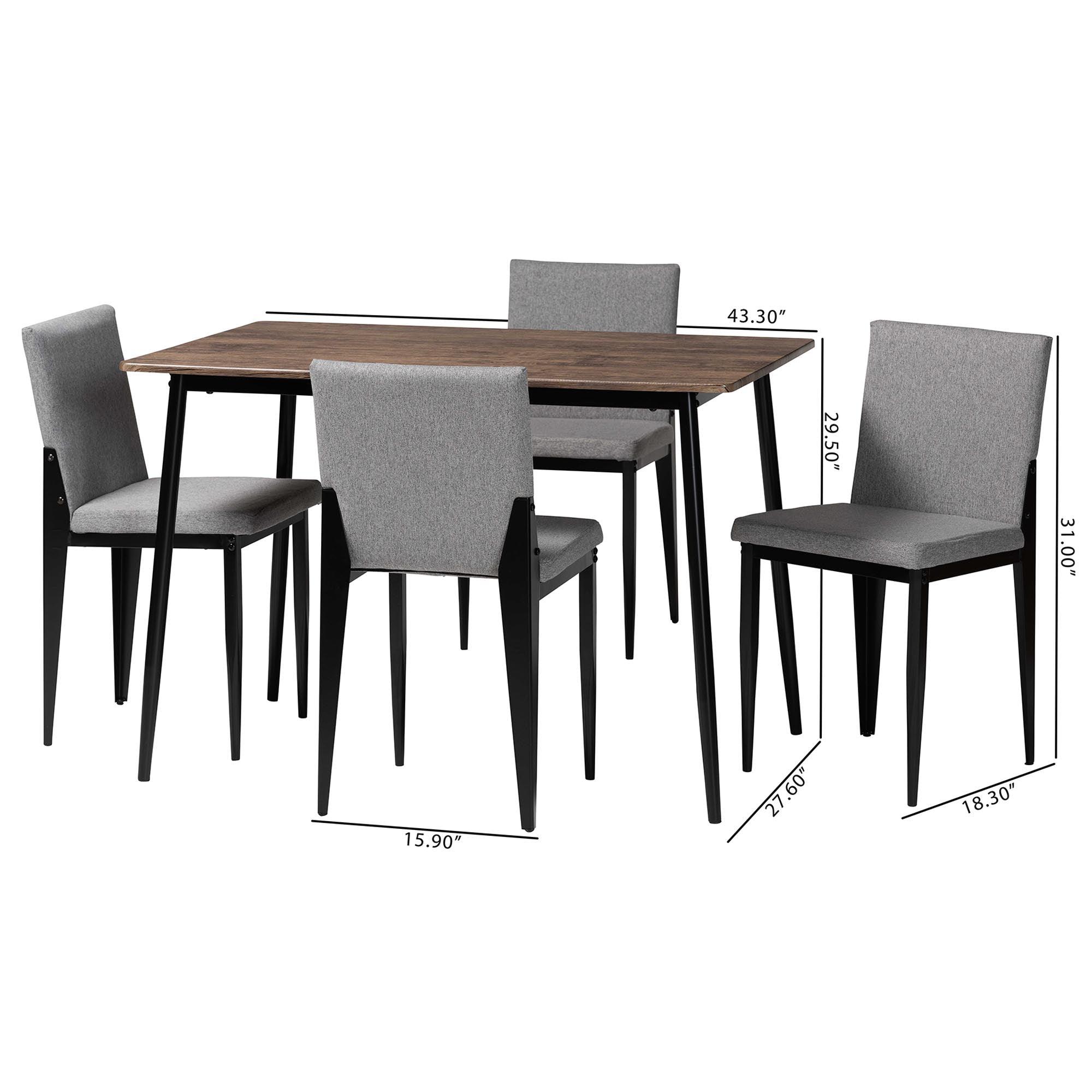 Bishop Industrial Fabric and Metal Dining Set