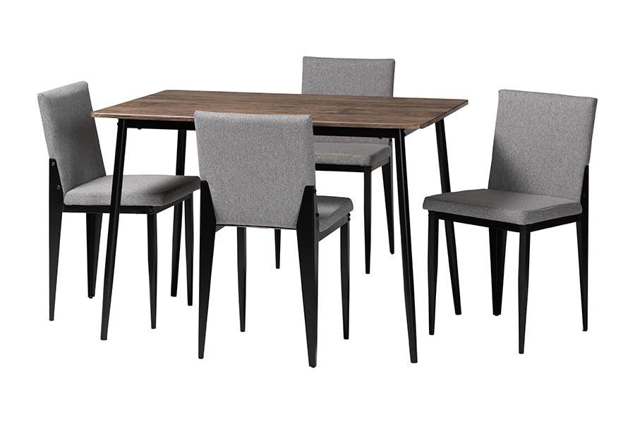 Bishop Industrial Fabric and Metal Dining Set