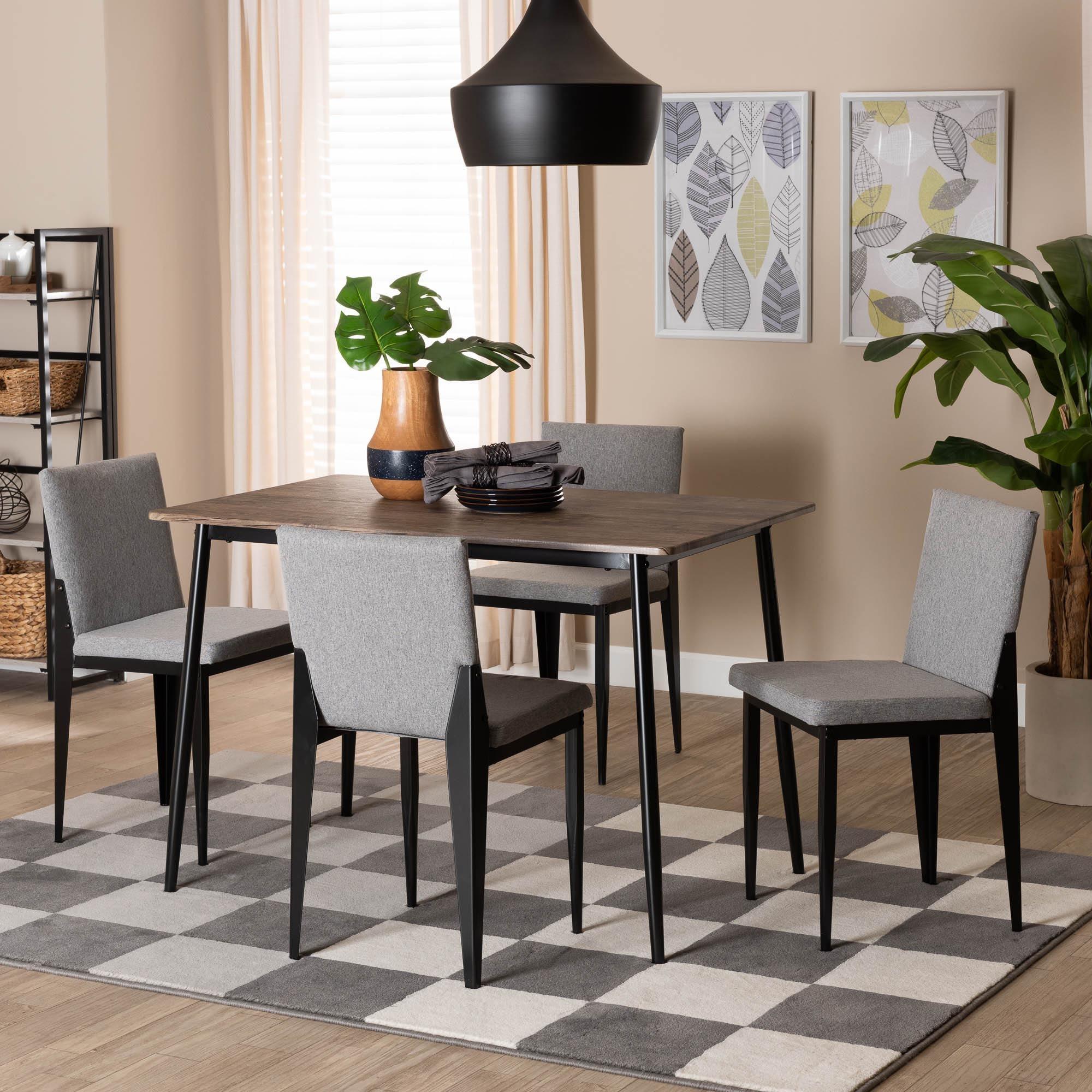 Bishop Industrial Fabric and Metal Dining Set