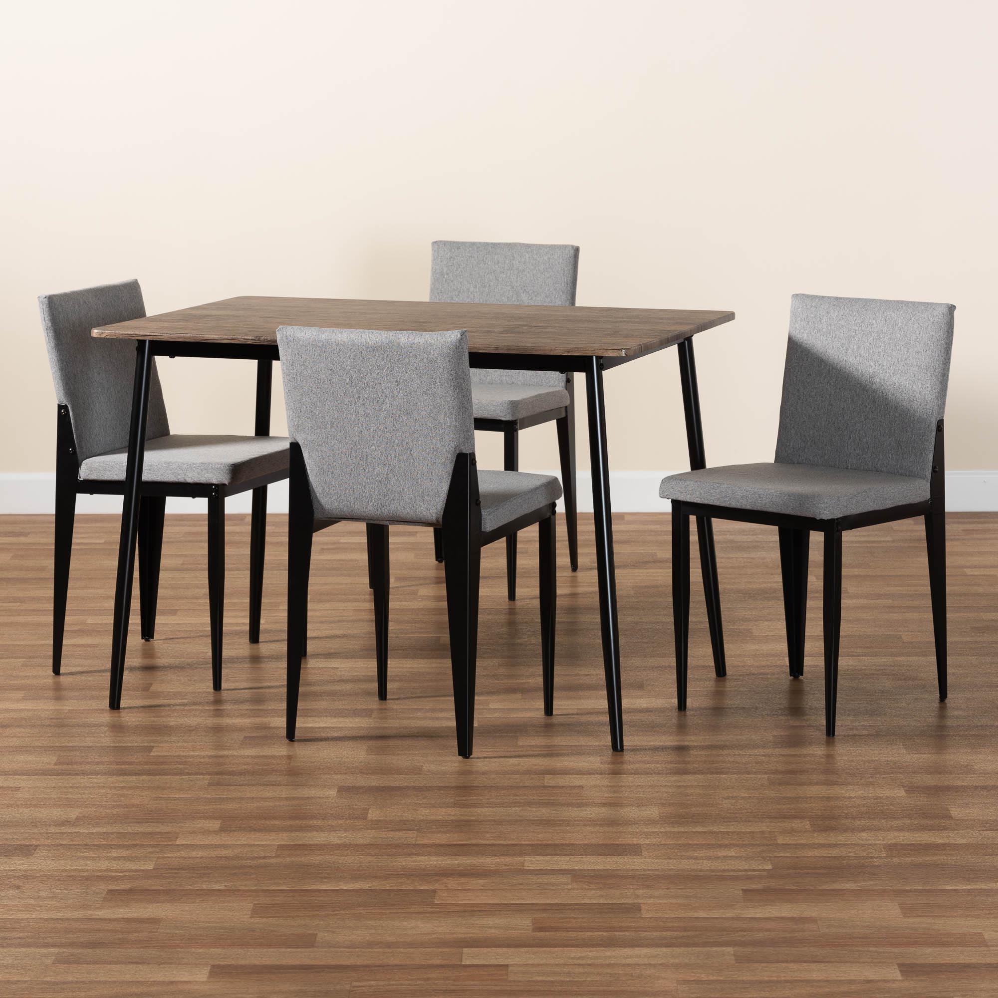 Bishop Industrial Fabric and Metal Dining Set