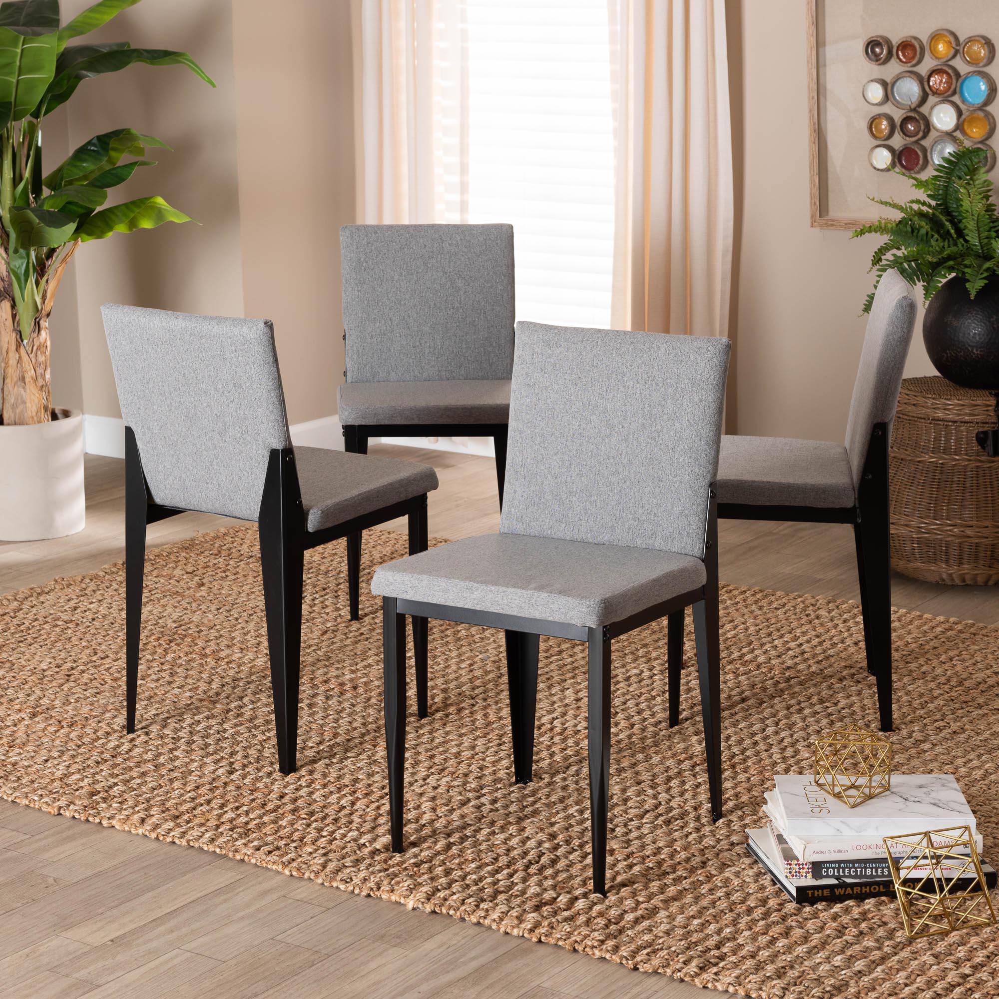 Bishop Industrial Fabric and Metal Dining Chair