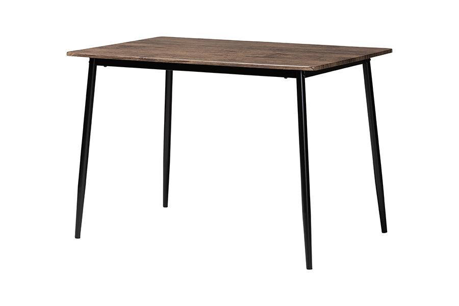 Dalair Industrial Rustic Wood and Metal Dining Table