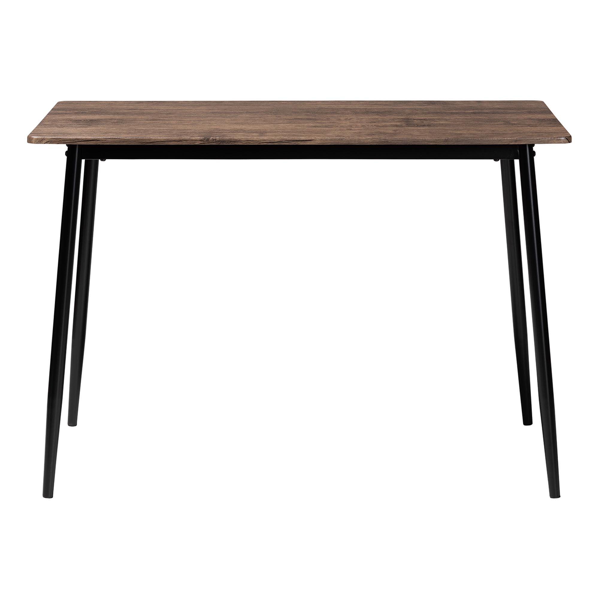 Dalair Industrial Rustic Wood and Metal Dining Table