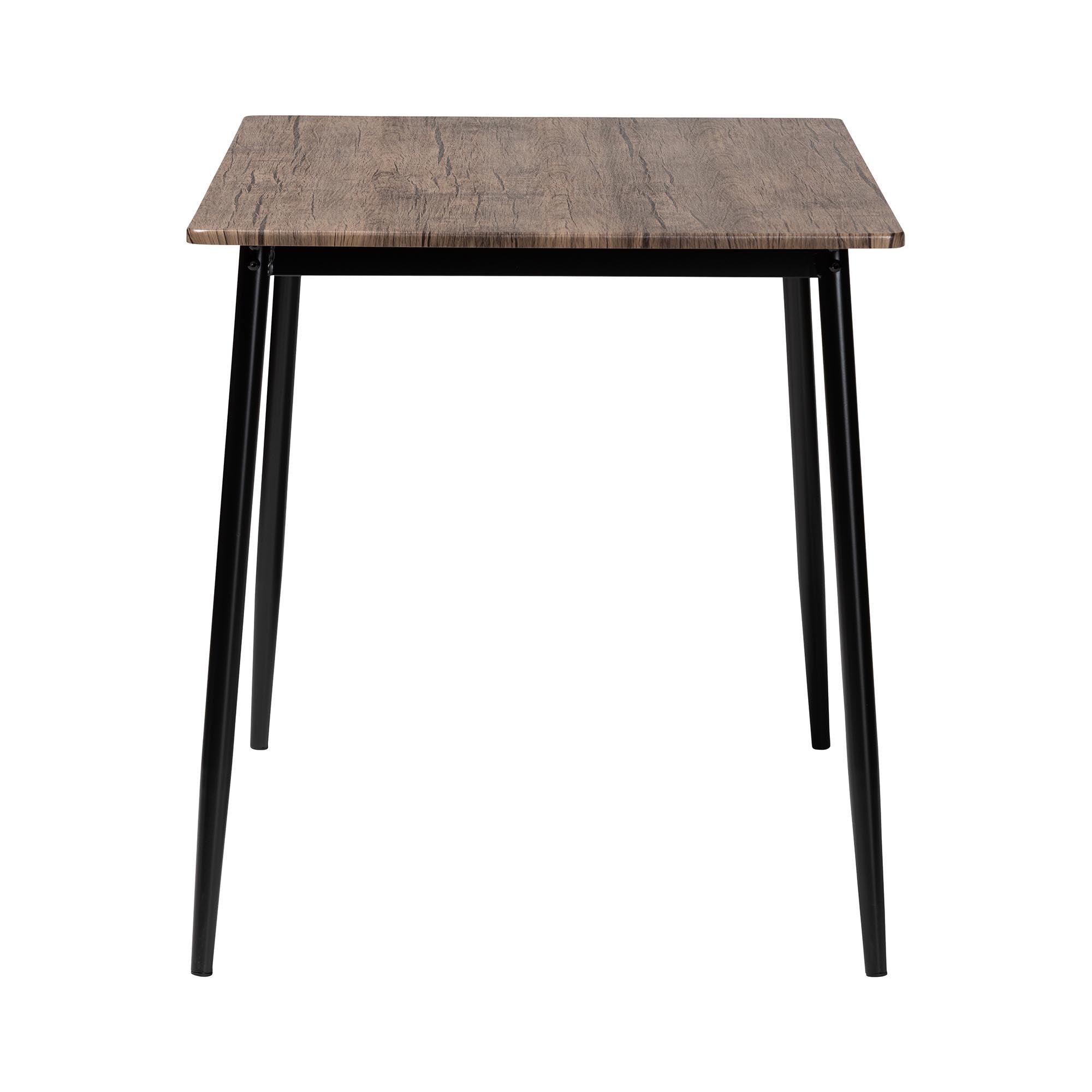 Dalair Industrial Rustic Wood and Metal Dining Table