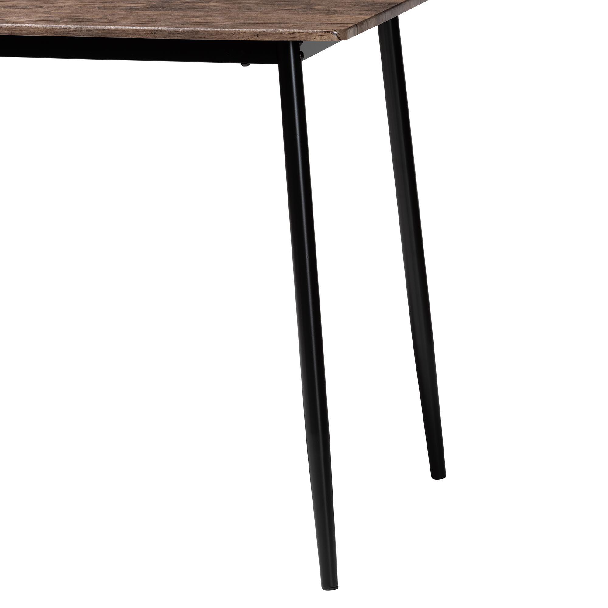 Dalair Industrial Rustic Wood and Metal Dining Table