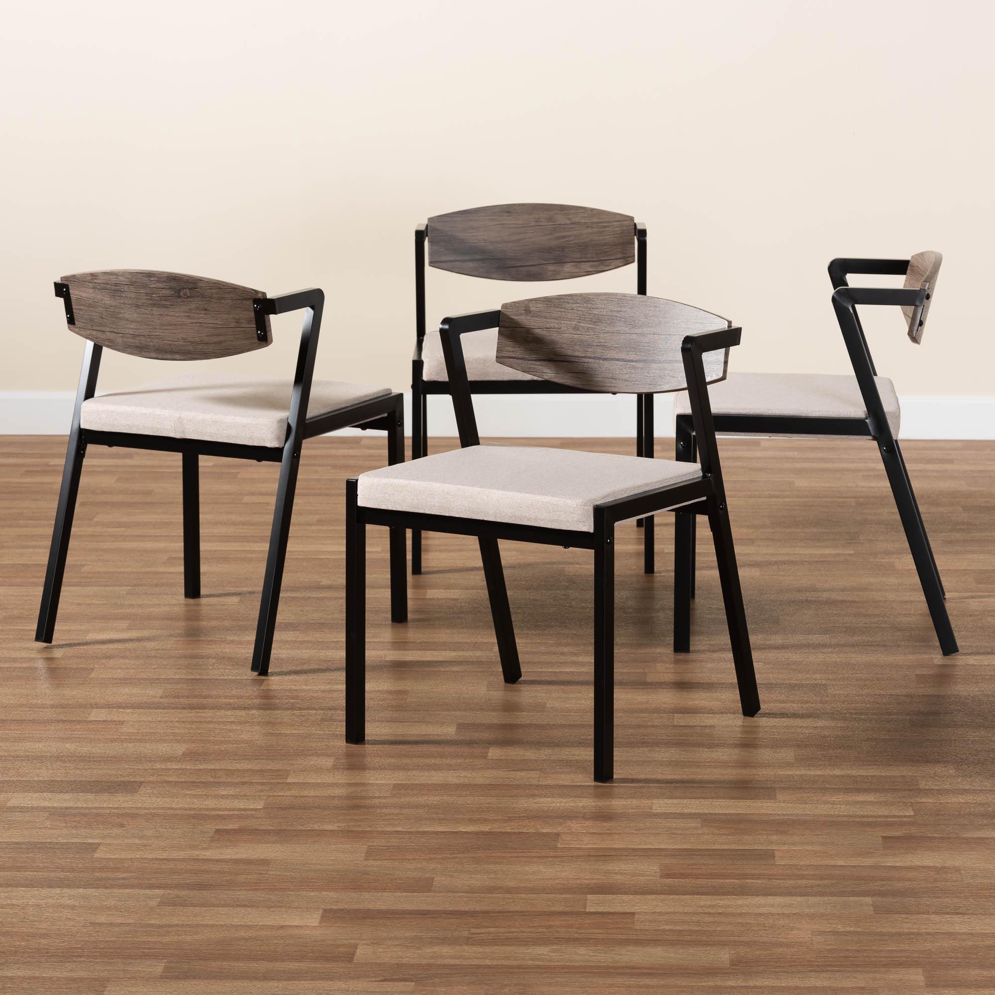 Revelin Industrial Fabric and Metal Dining Chair