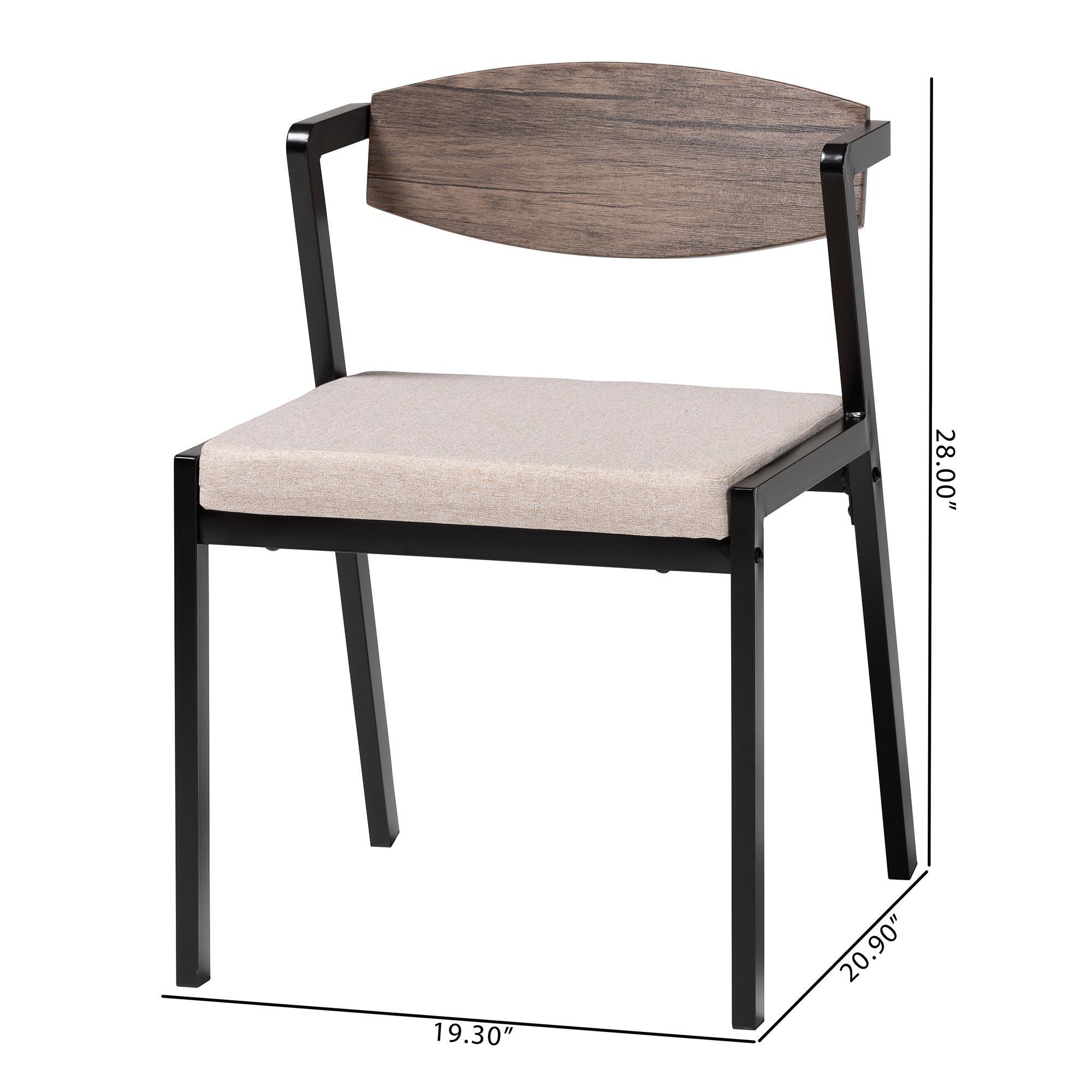 Revelin Industrial Fabric and Metal Dining Chair