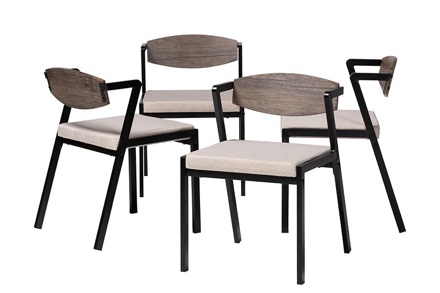 Revelin Industrial Fabric and Metal Dining Chair