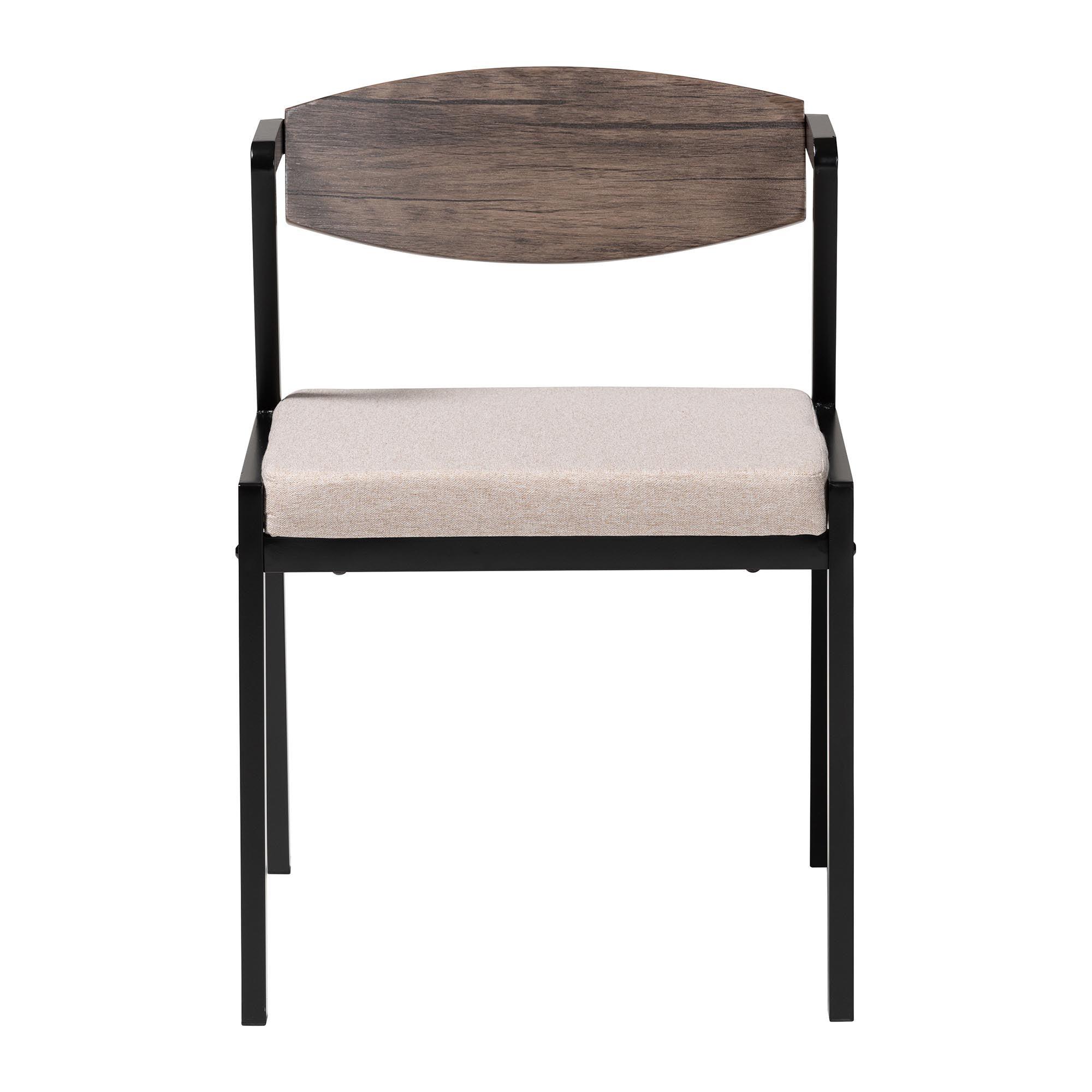 Revelin Industrial Fabric and Metal Dining Chair