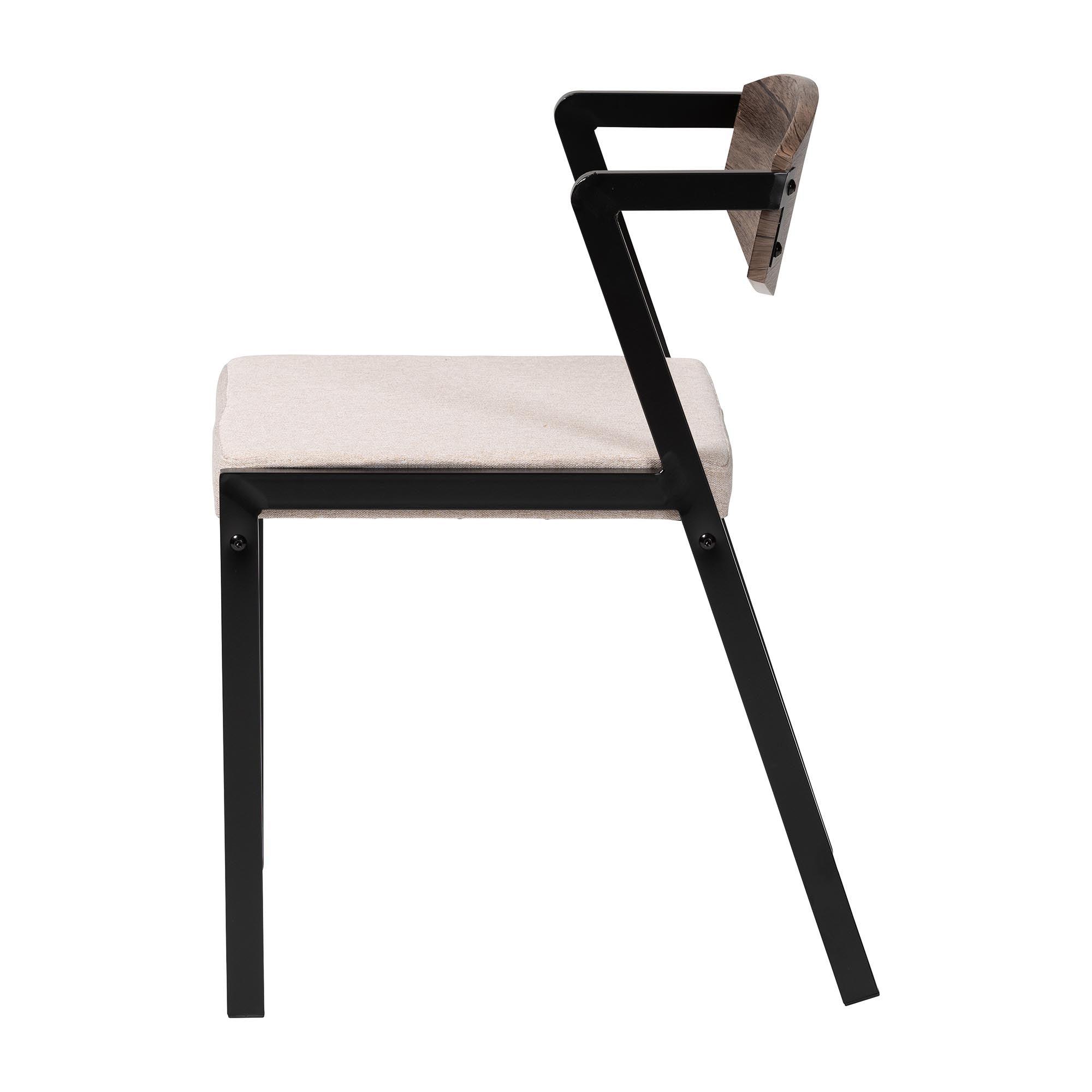 Revelin Industrial Fabric and Metal Dining Chair