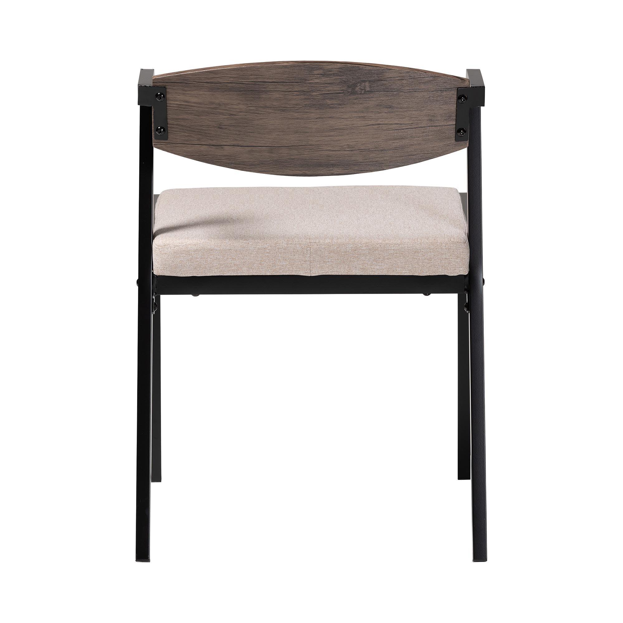 Revelin Industrial Fabric and Metal Dining Chair