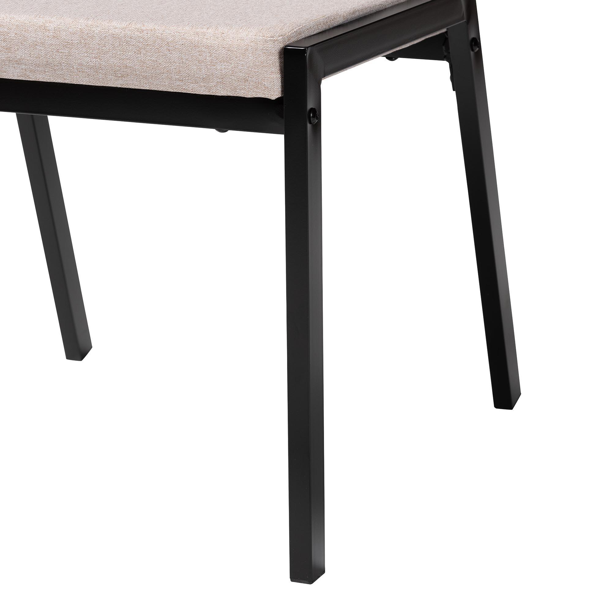 Revelin Industrial Fabric and Metal Dining Chair