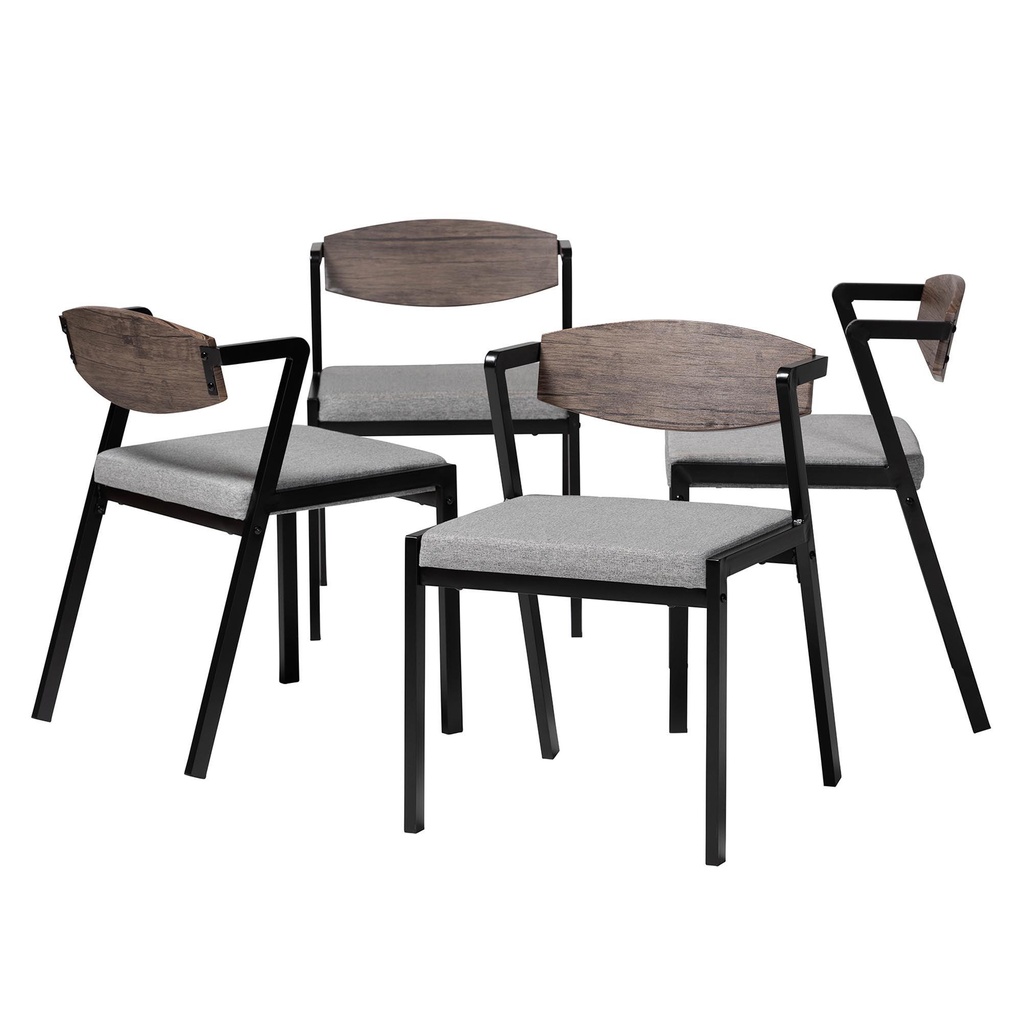 Revelin Industrial Fabric and Metal Dining Chair