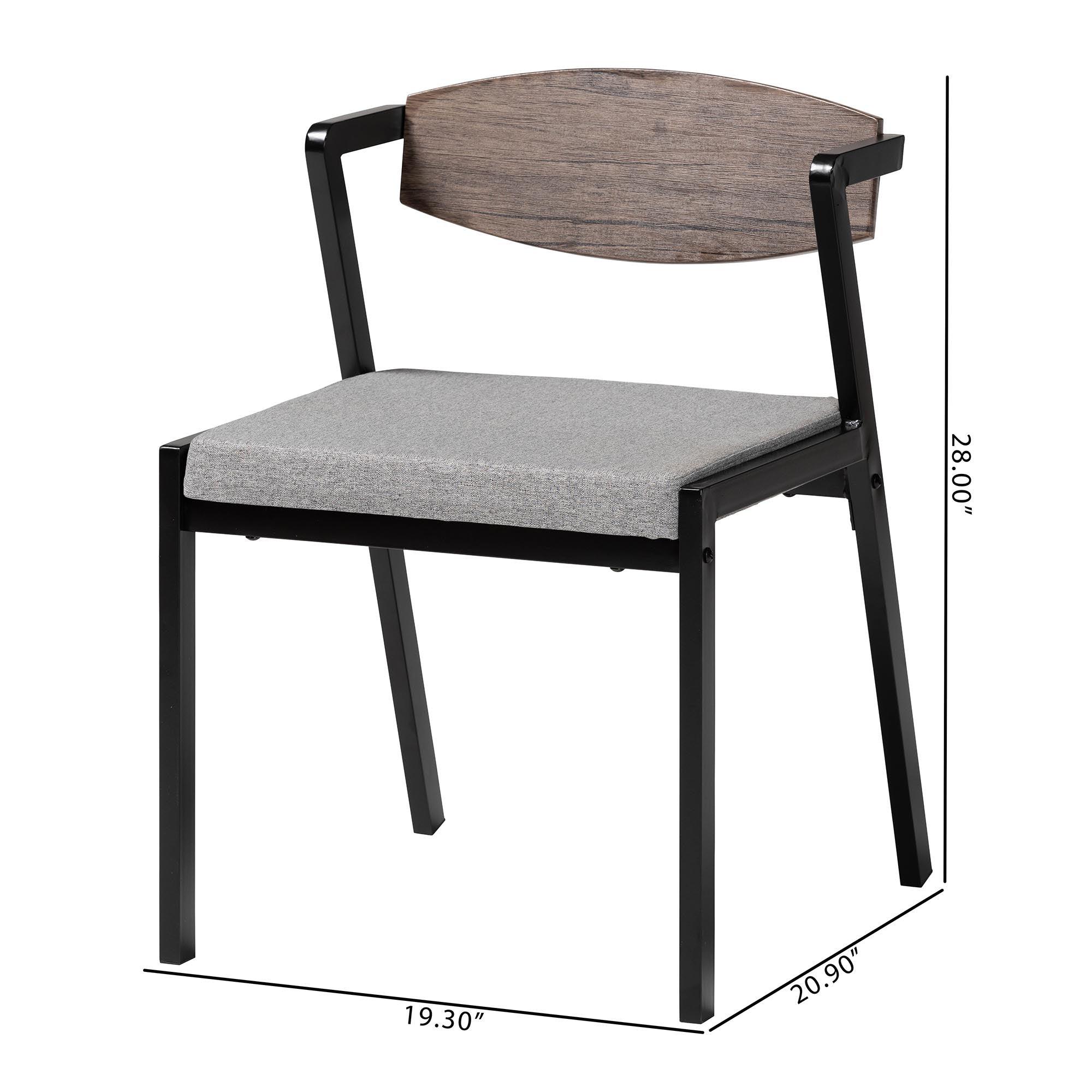 Revelin Industrial Fabric and Metal Dining Chair