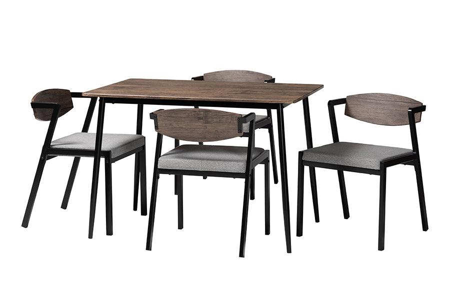 Revelin Industrial Fabric and Metal Dining Set