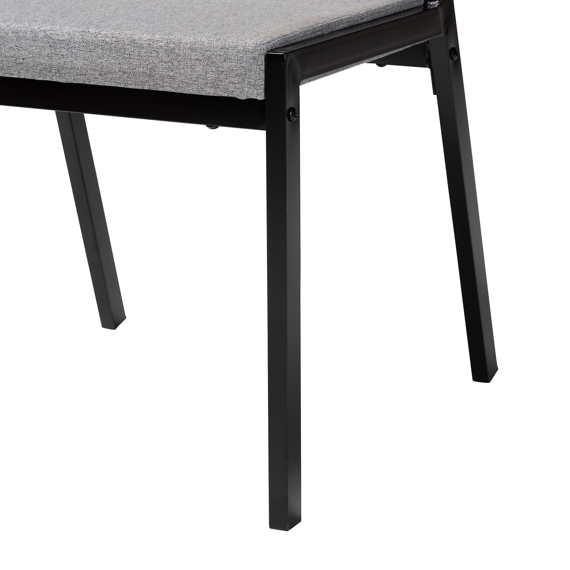 Revelin Industrial Fabric and Metal Dining Set