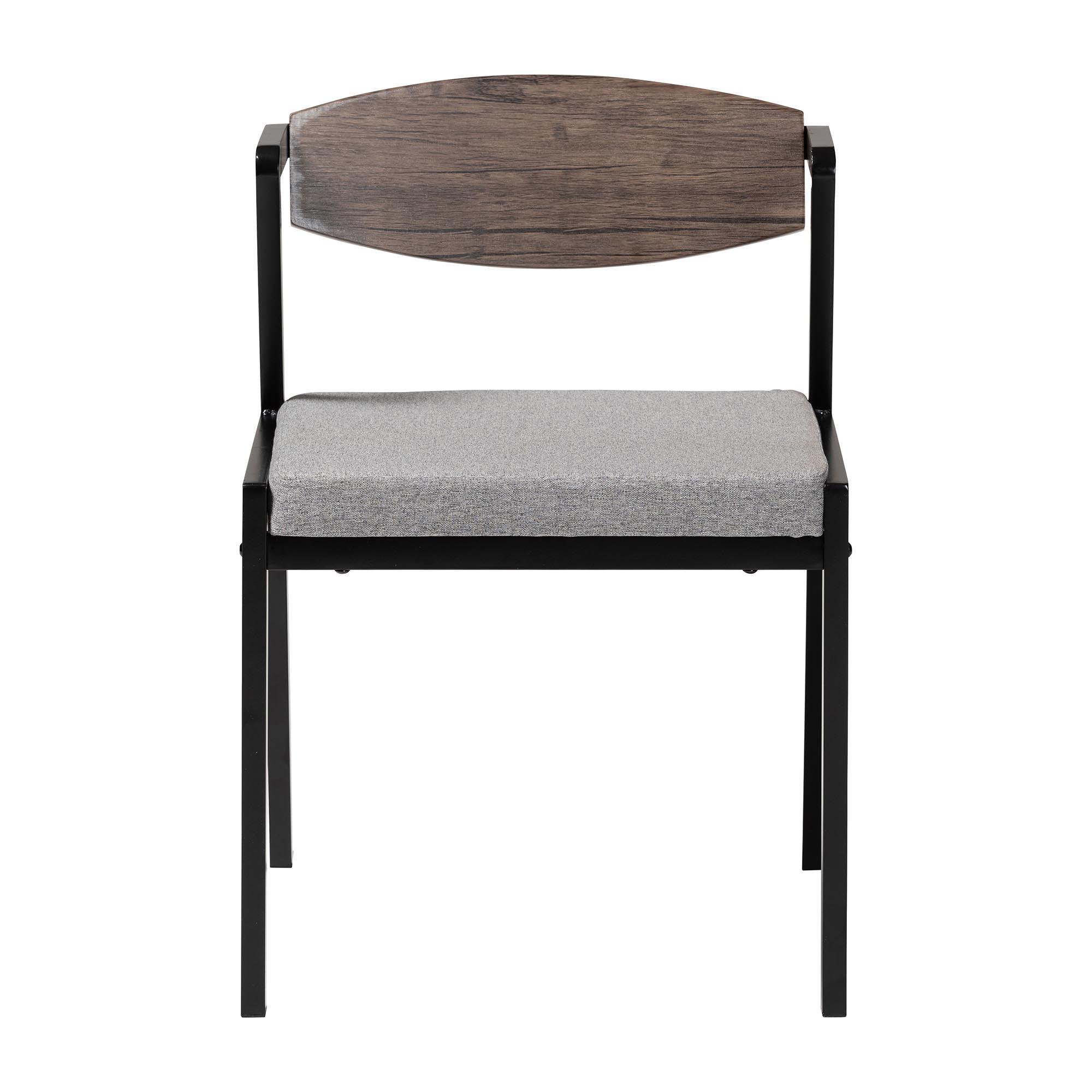 Revelin Industrial Fabric and Metal Dining Chair