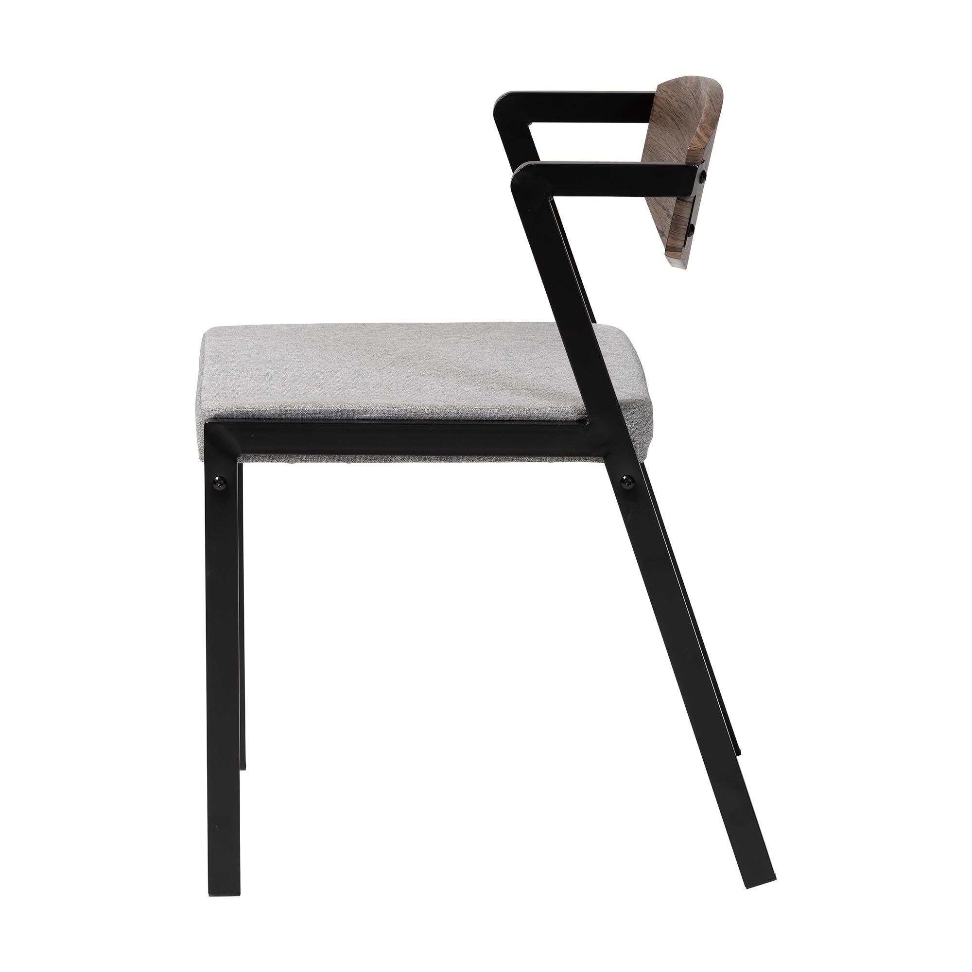 Revelin Industrial Fabric and Metal Dining Chair