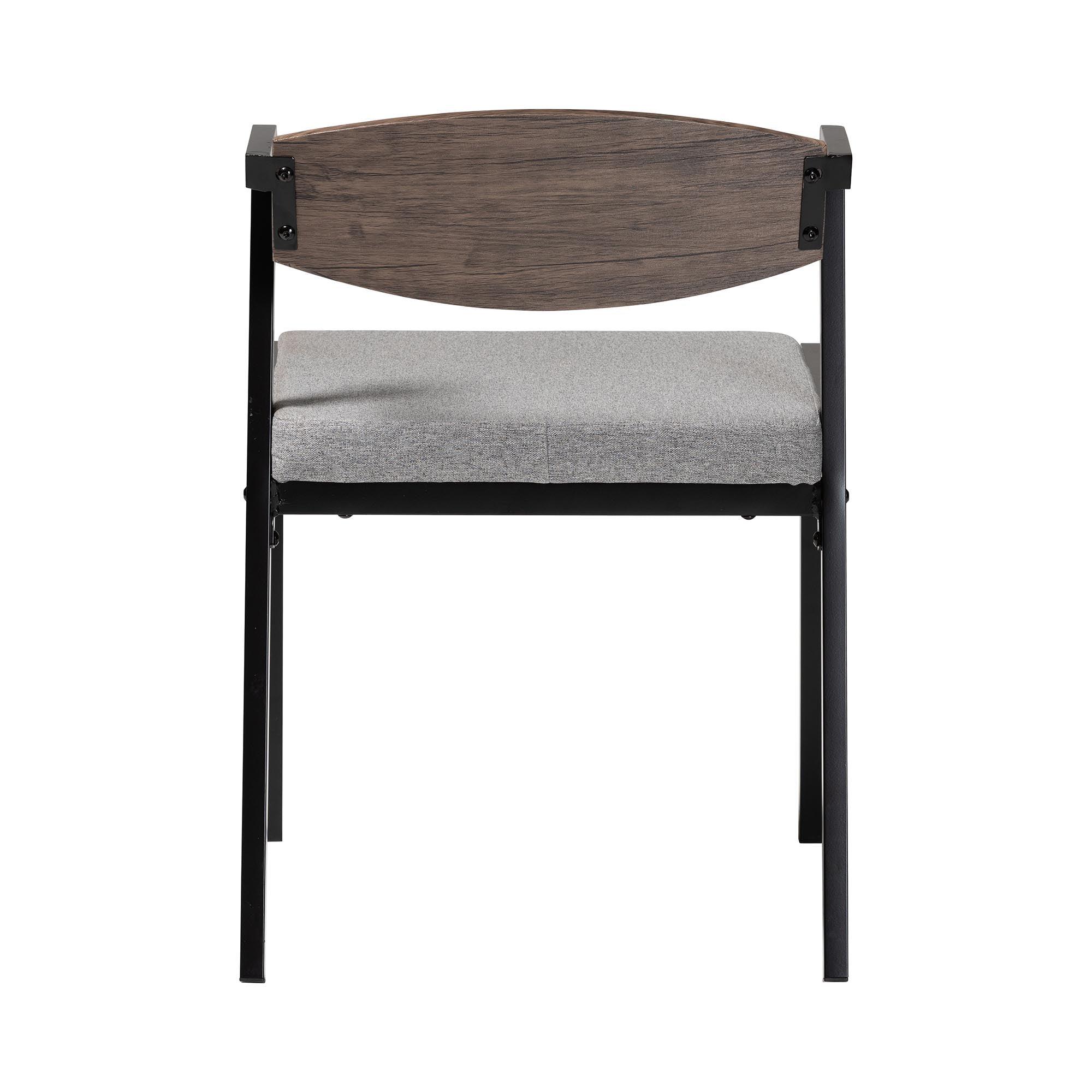 Revelin Industrial Fabric and Metal Dining Chair