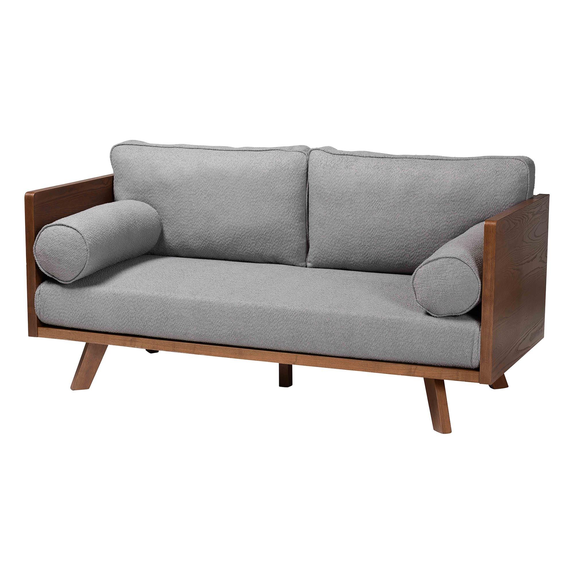 Uriel Mid-Century Modern Boucle Fabric Sofa