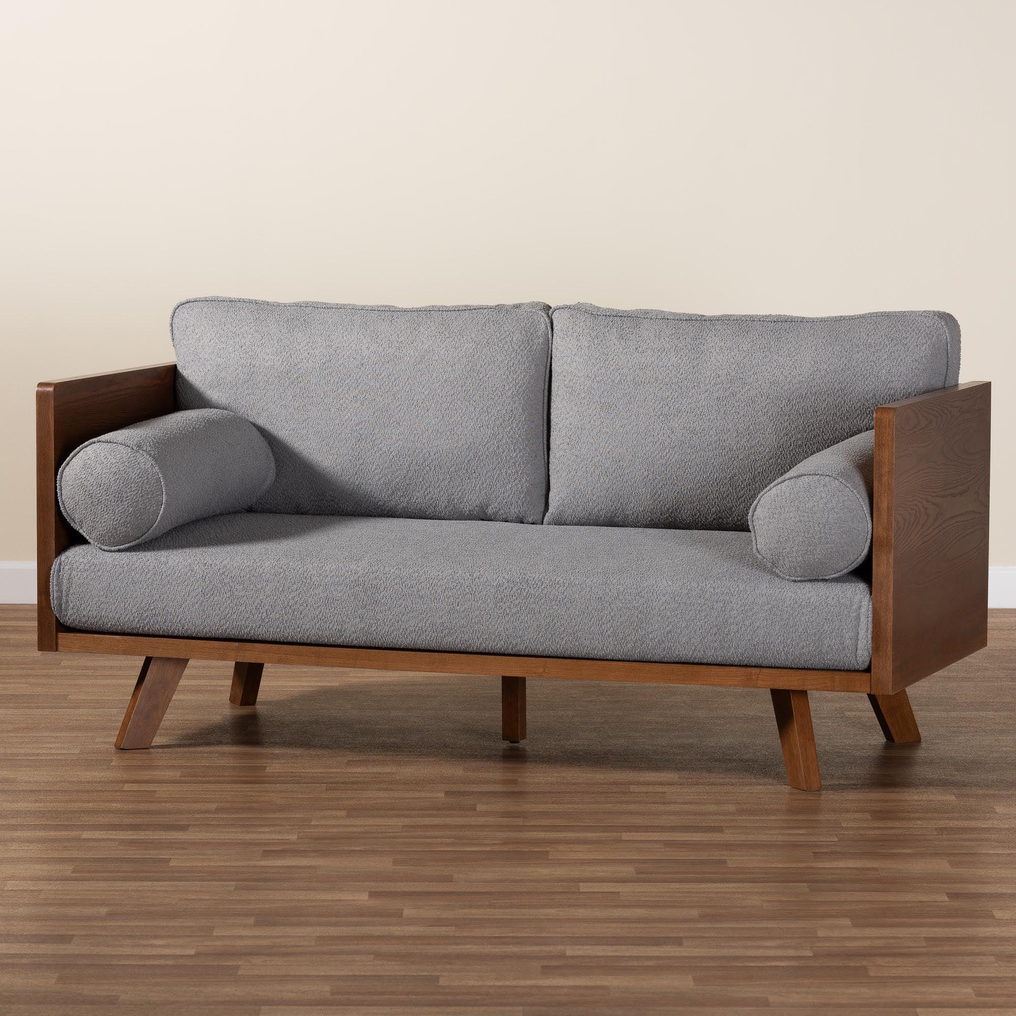 Uriel Mid-Century Modern Boucle Fabric Sofa