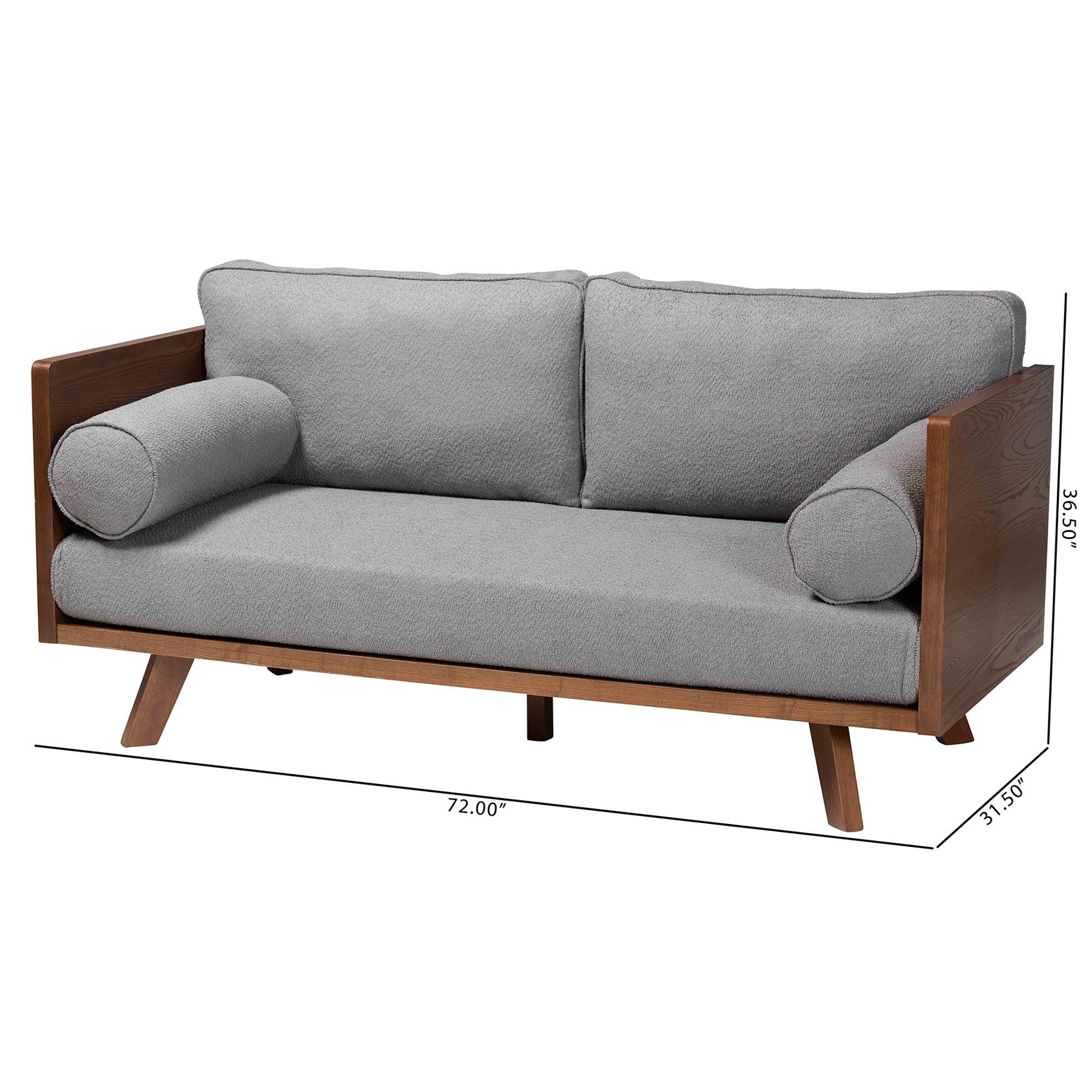 Uriel Mid-Century Modern Boucle Fabric Sofa