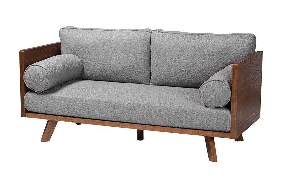 Uriel Mid-Century Modern Boucle Fabric Sofa