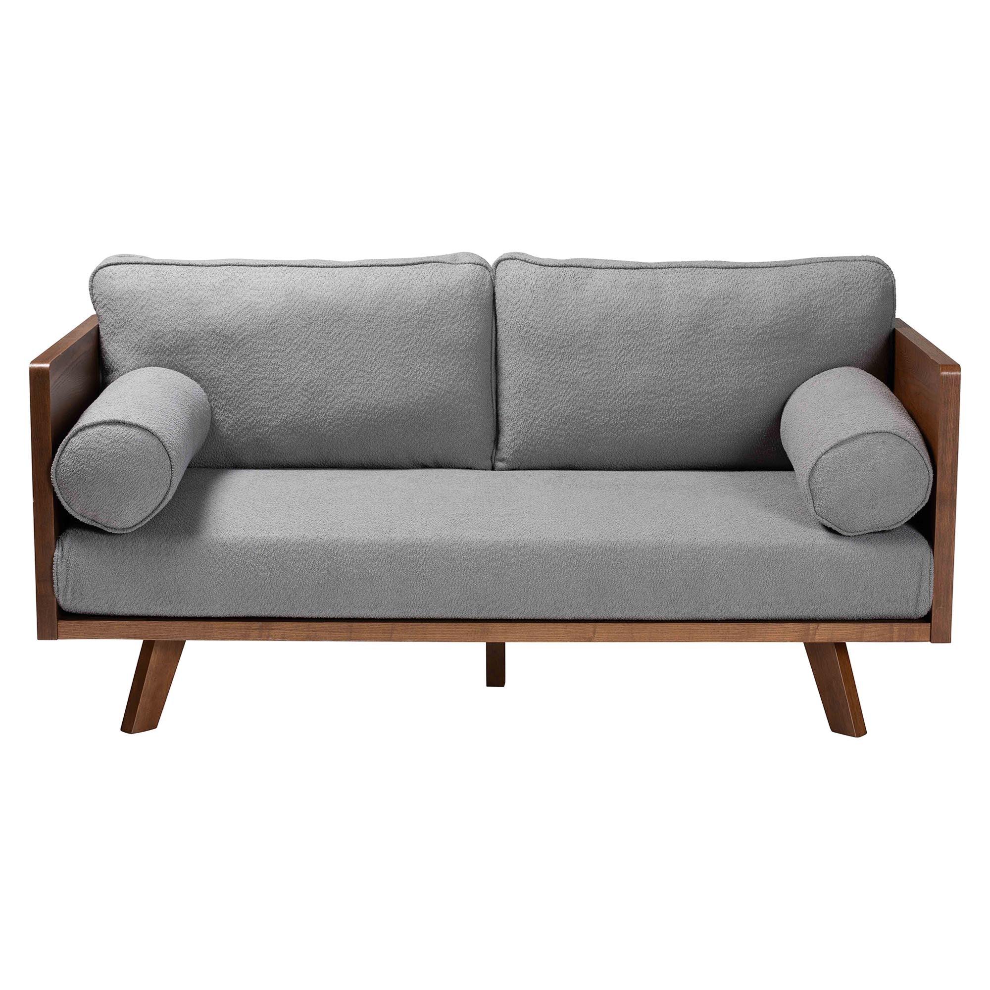 Uriel Mid-Century Modern Boucle Fabric Sofa