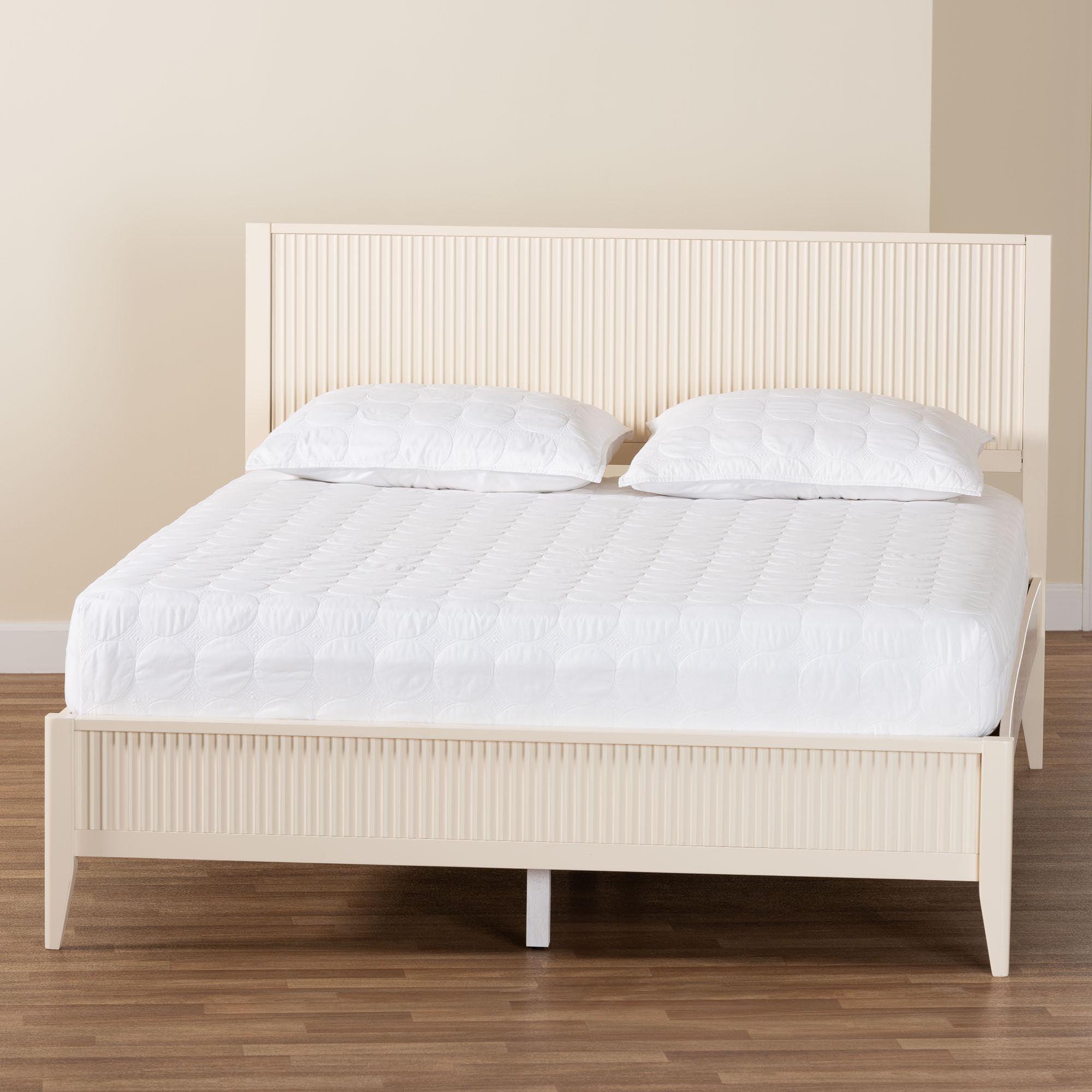 Primrose Mid-Century Fluted Wood Platform Bed