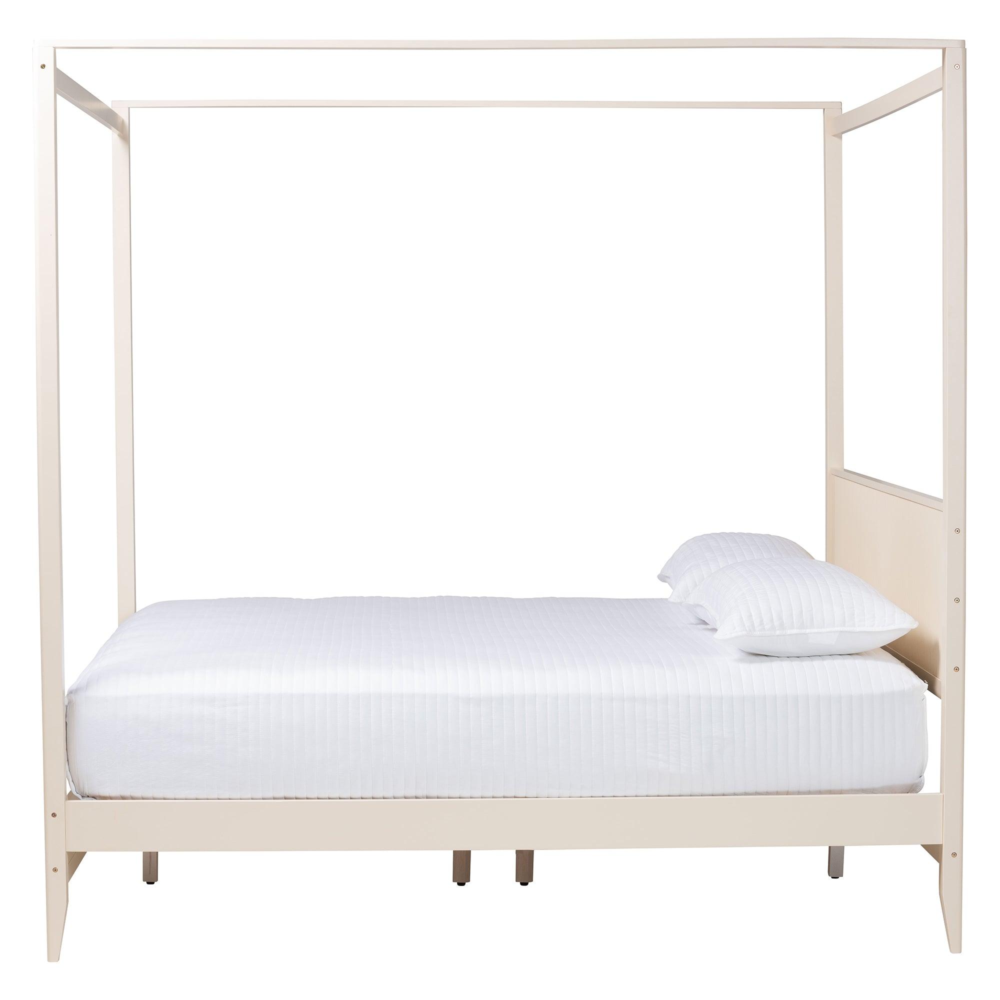 Primrose Mid-Century Fluted Wood Canopy Bed