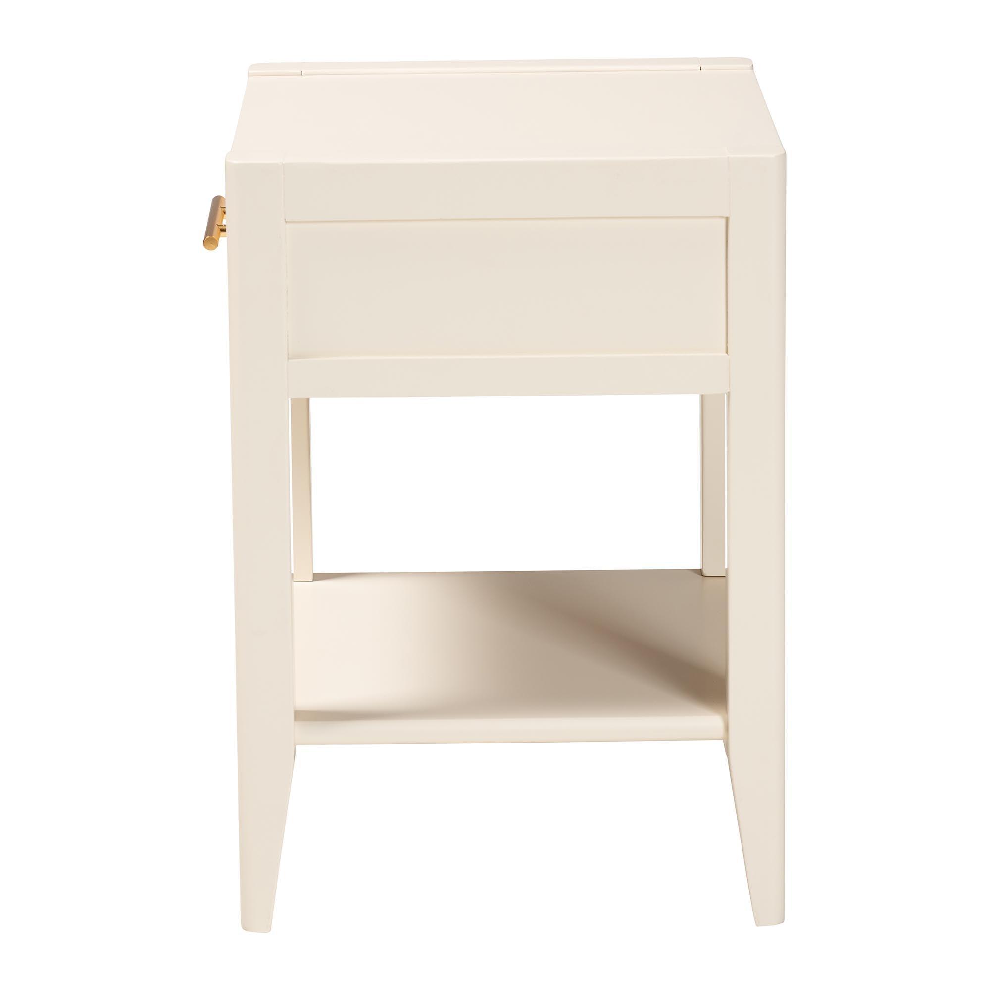 Primrose Mid-Century Fluted Wood 1-Drawer Nightstand