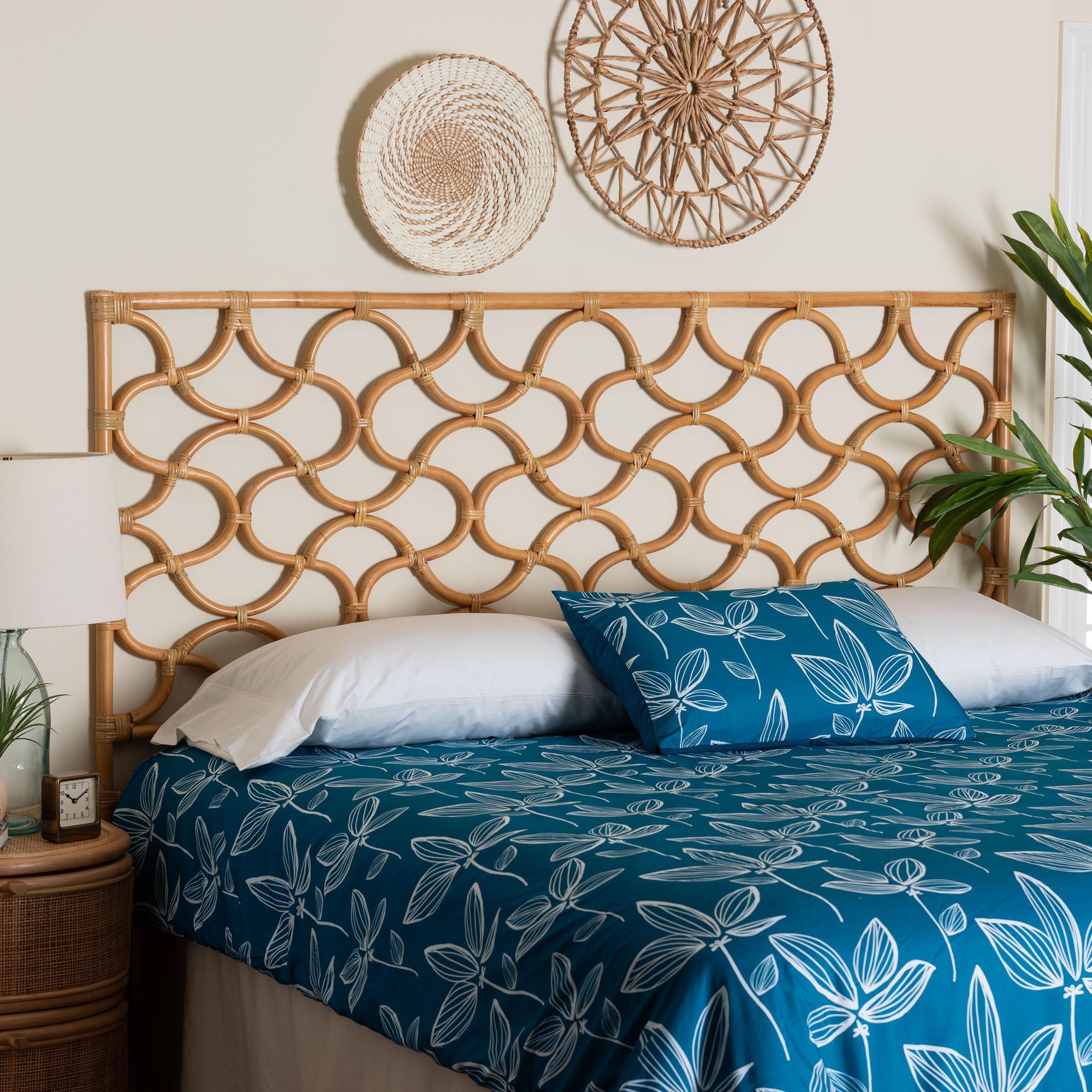 bali & pari Kalcya Bohemian Rattan Standalone Headboard