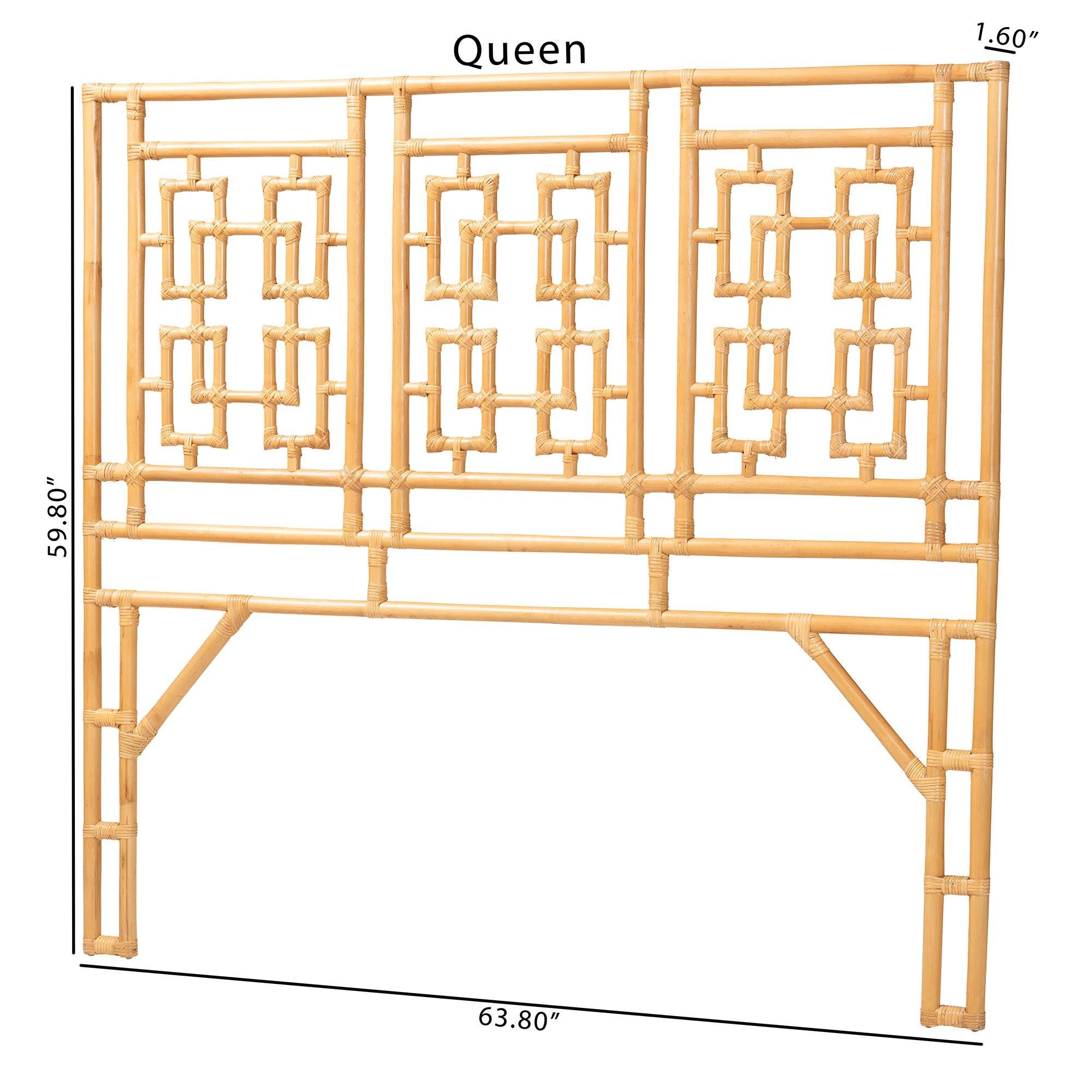 bali & pari Galvan Bohemian Rattan Standalone Headboard