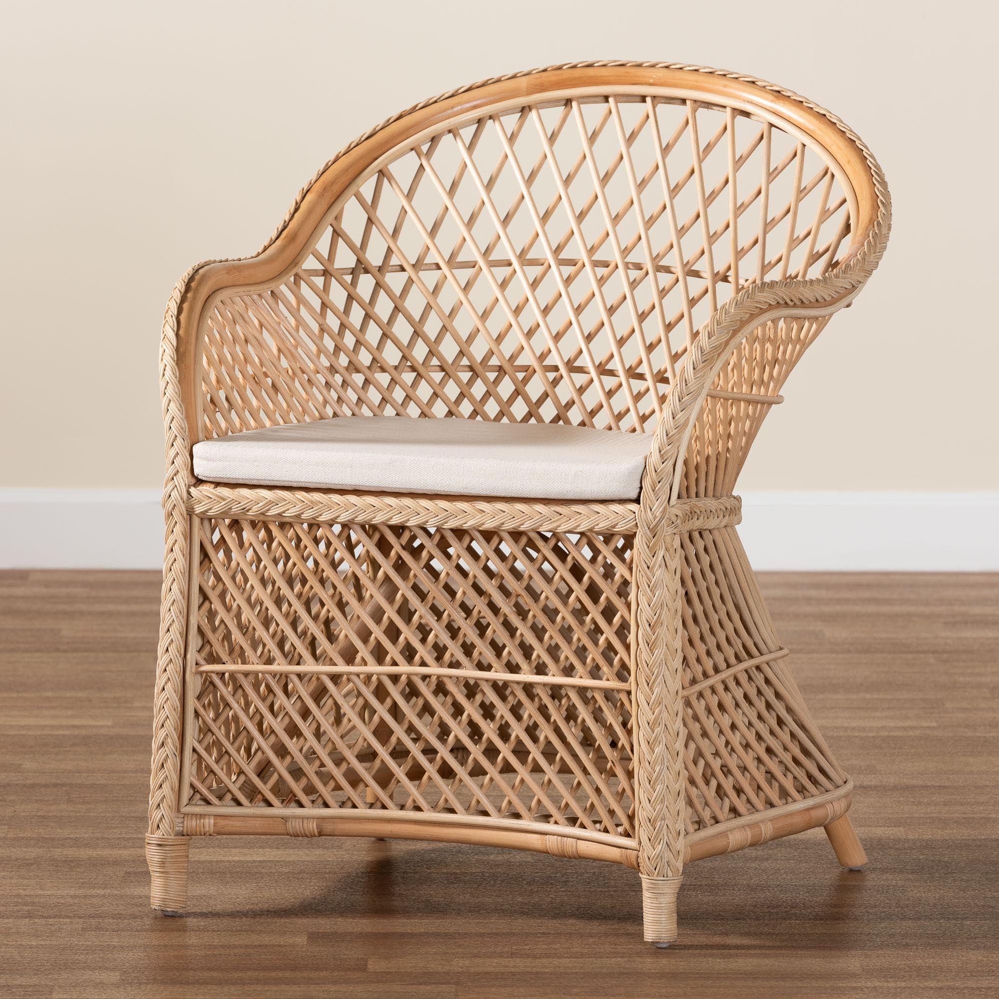 bali & pari Casilda Bohemian Braided Rattan Arm Chair