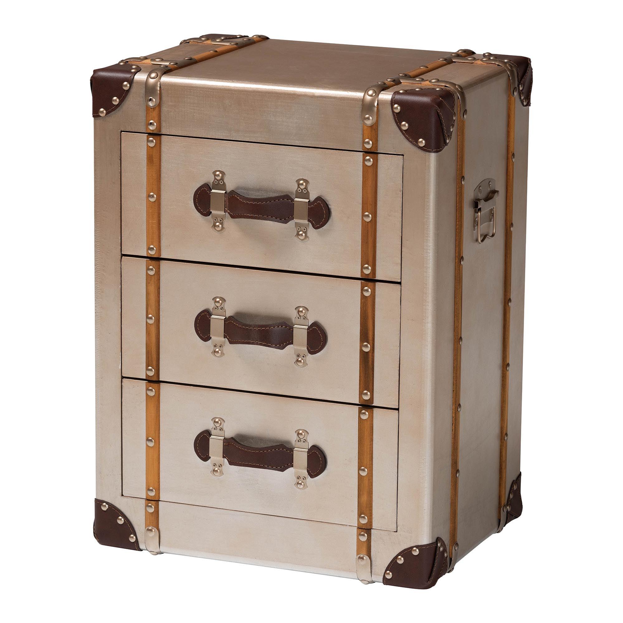 Naylor Vintage Matte Bronze 3-Drawer Cabinet