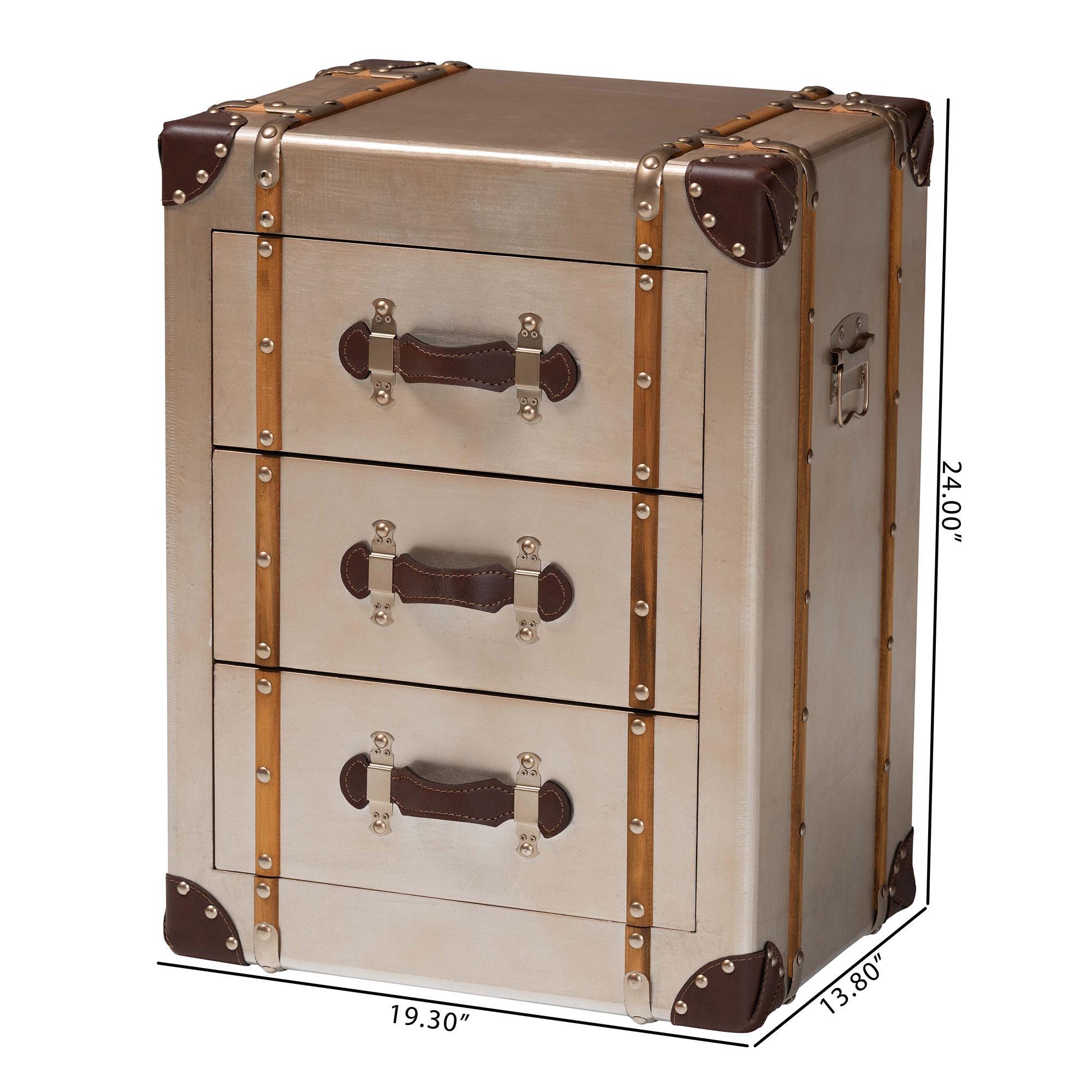 Naylor Vintage Matte Bronze 3-Drawer Cabinet